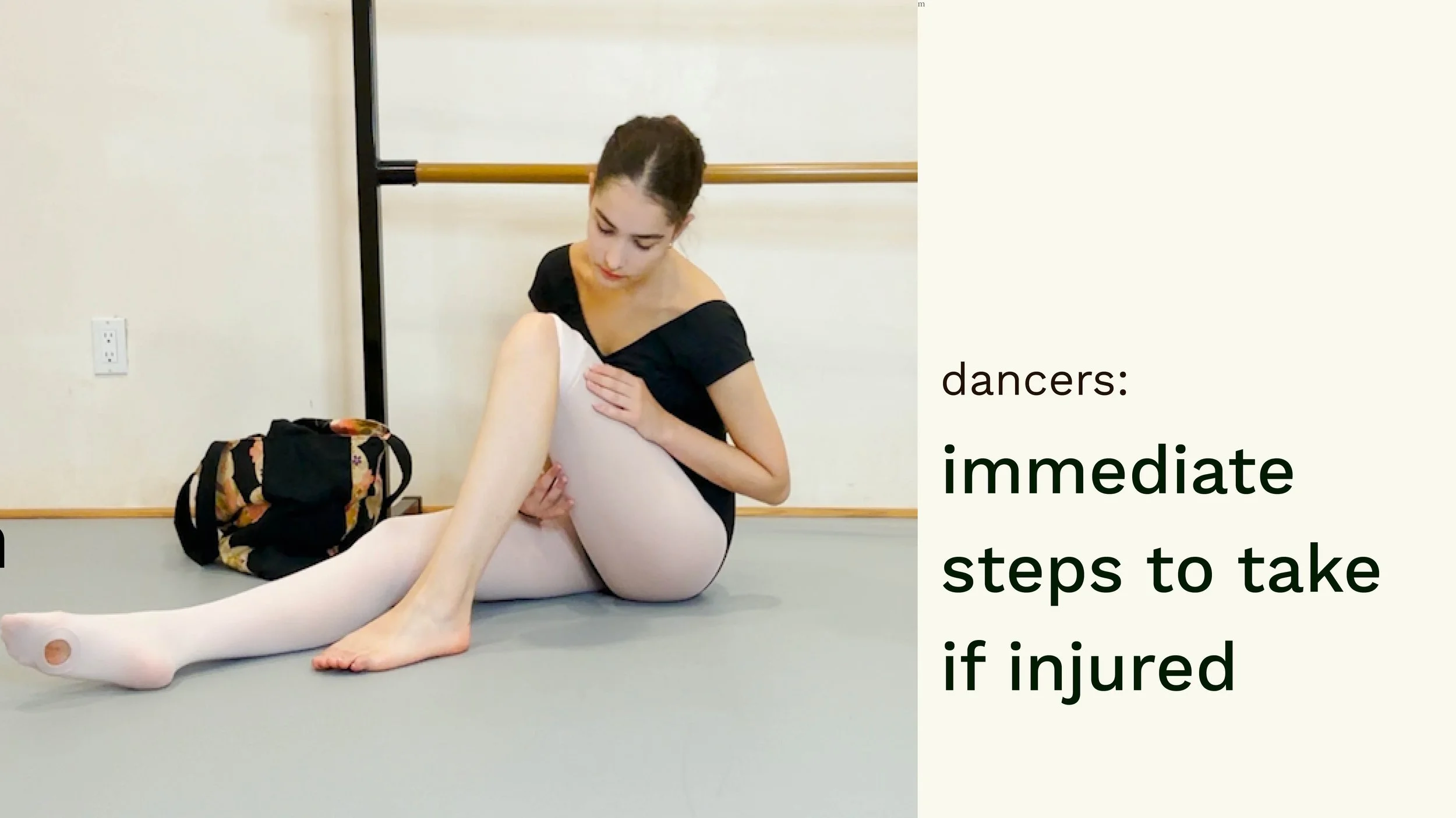 dancers: immediate steps to take with injury