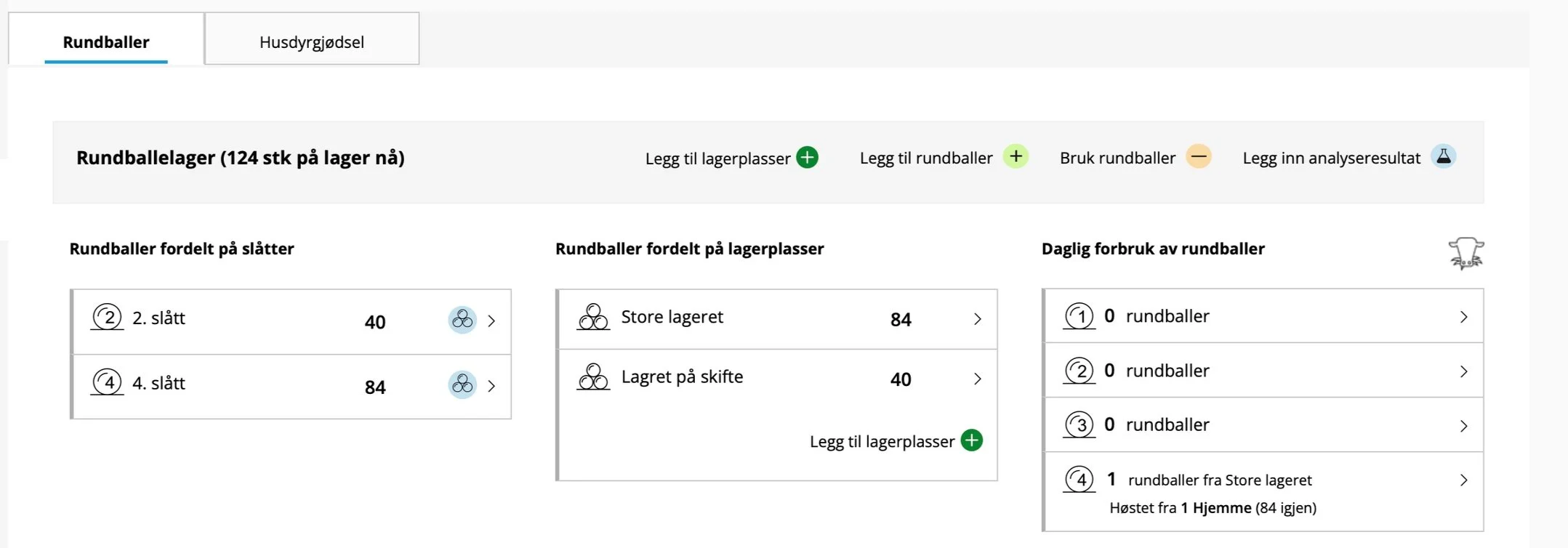 Oversikt over rundballelager