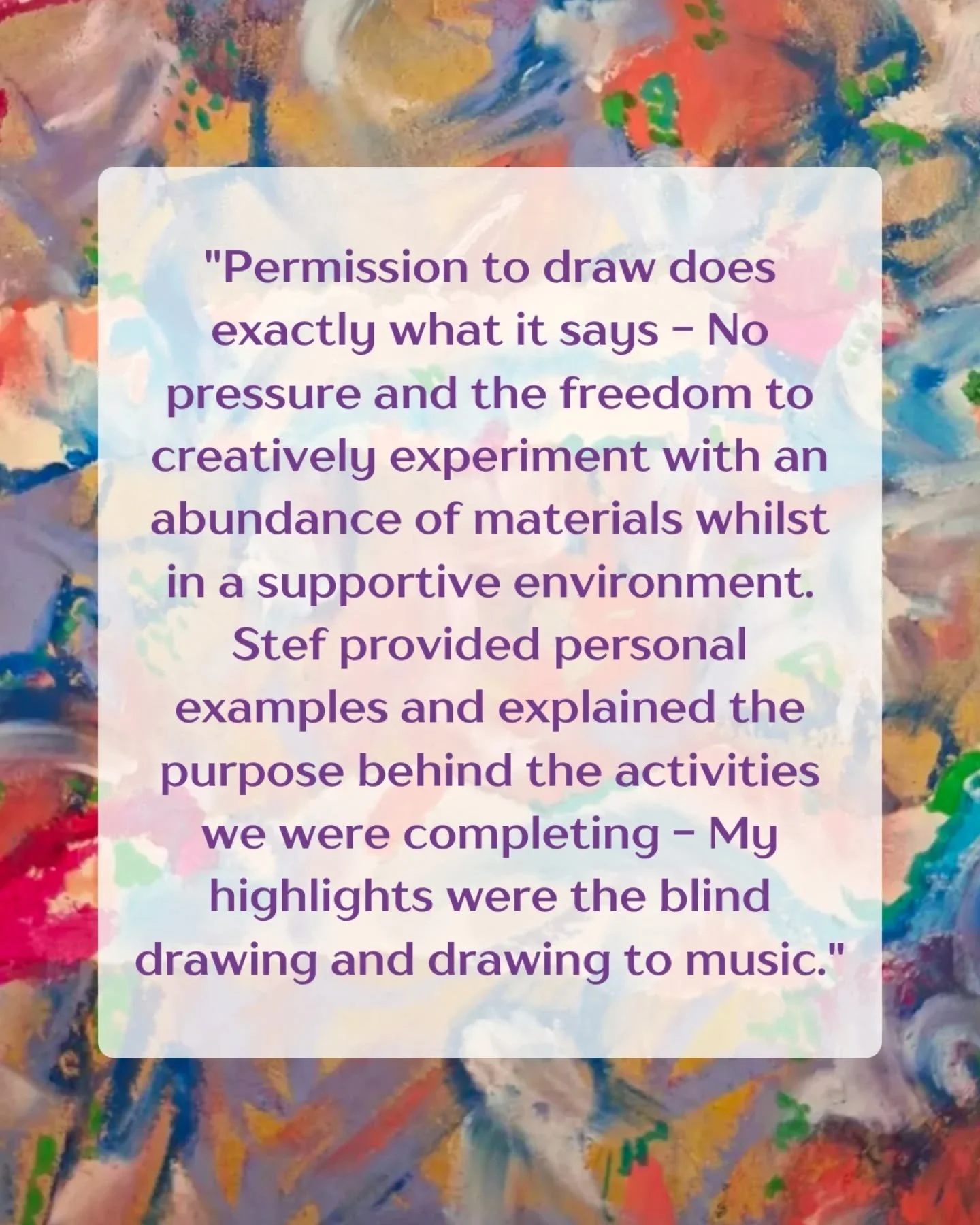 ✨ Feedback ✨ I've had some absolutely gorgeous comments about my Permission to Draw workshop, I'm so glad you all enjoyed it 🥹

The next workshop is on Saturday May 9th, take a look at the reviews and book yourself on! The link is in my bio, or you 