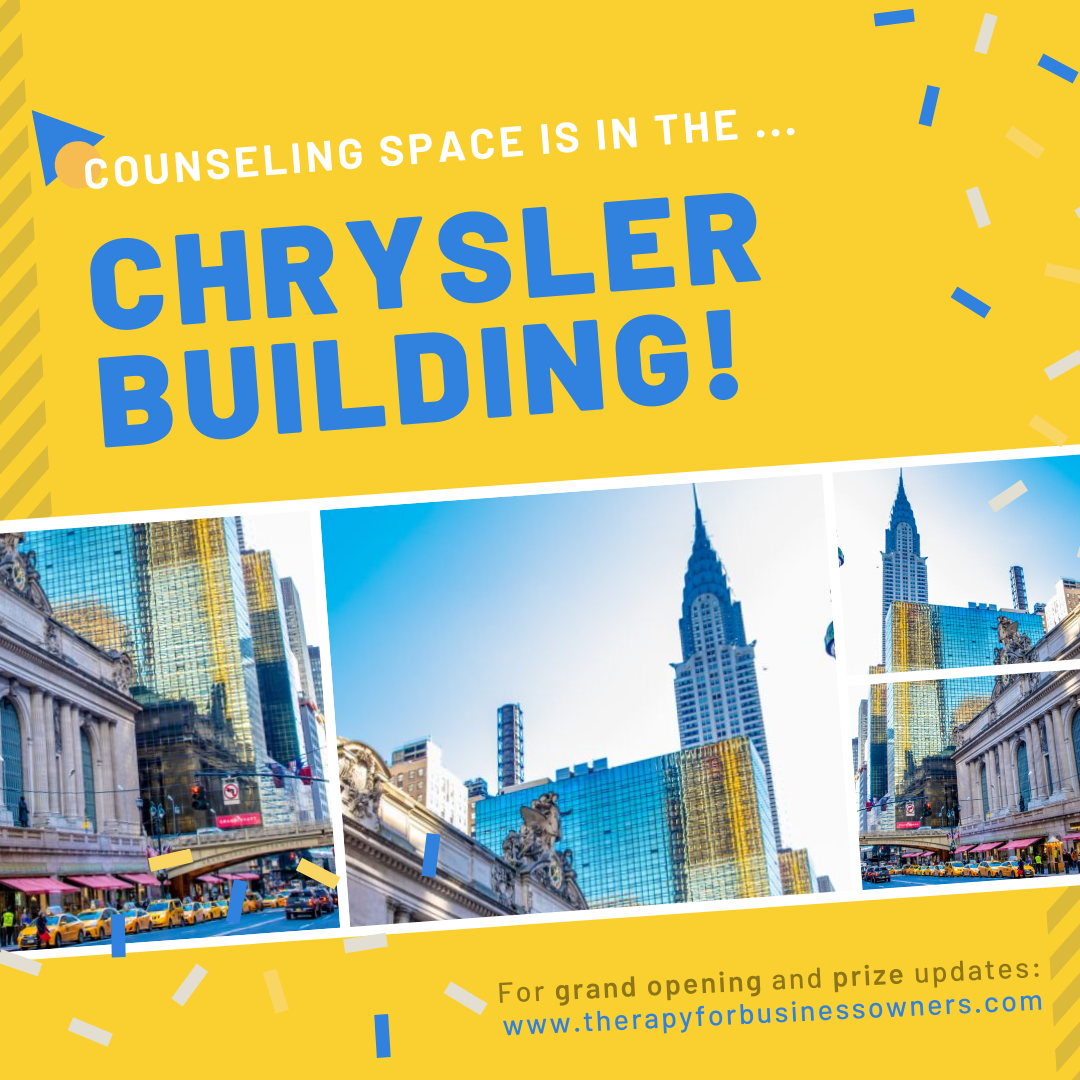 Counseling Space is in the Chrysler! Let's Celebrate!