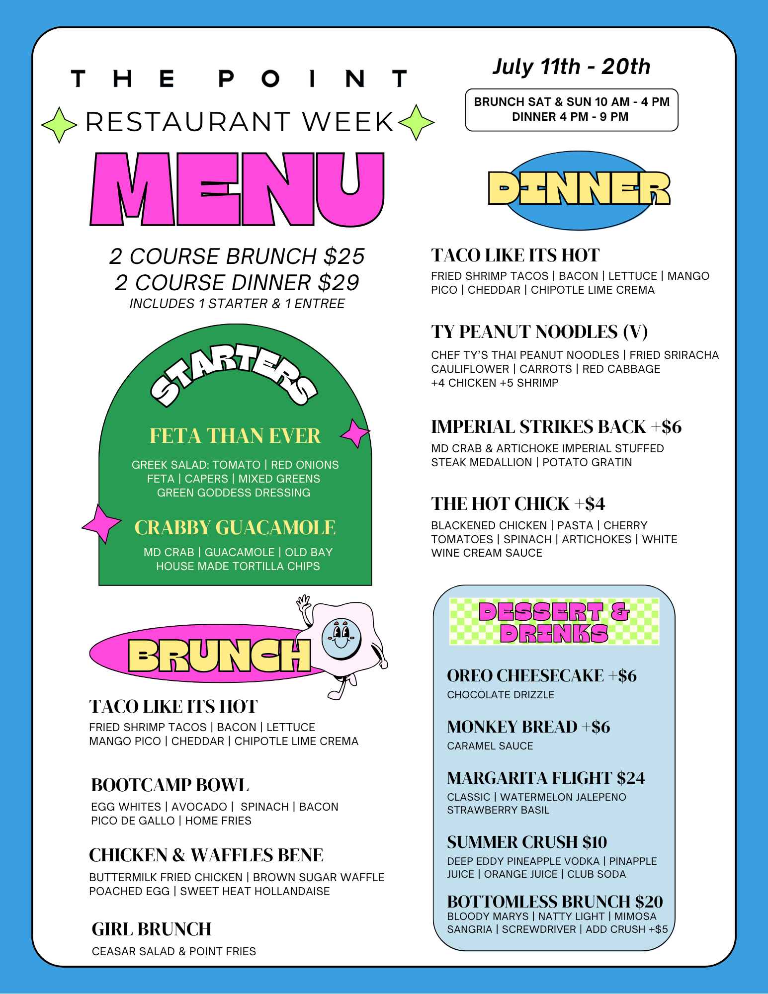 Restaurant Week Menu