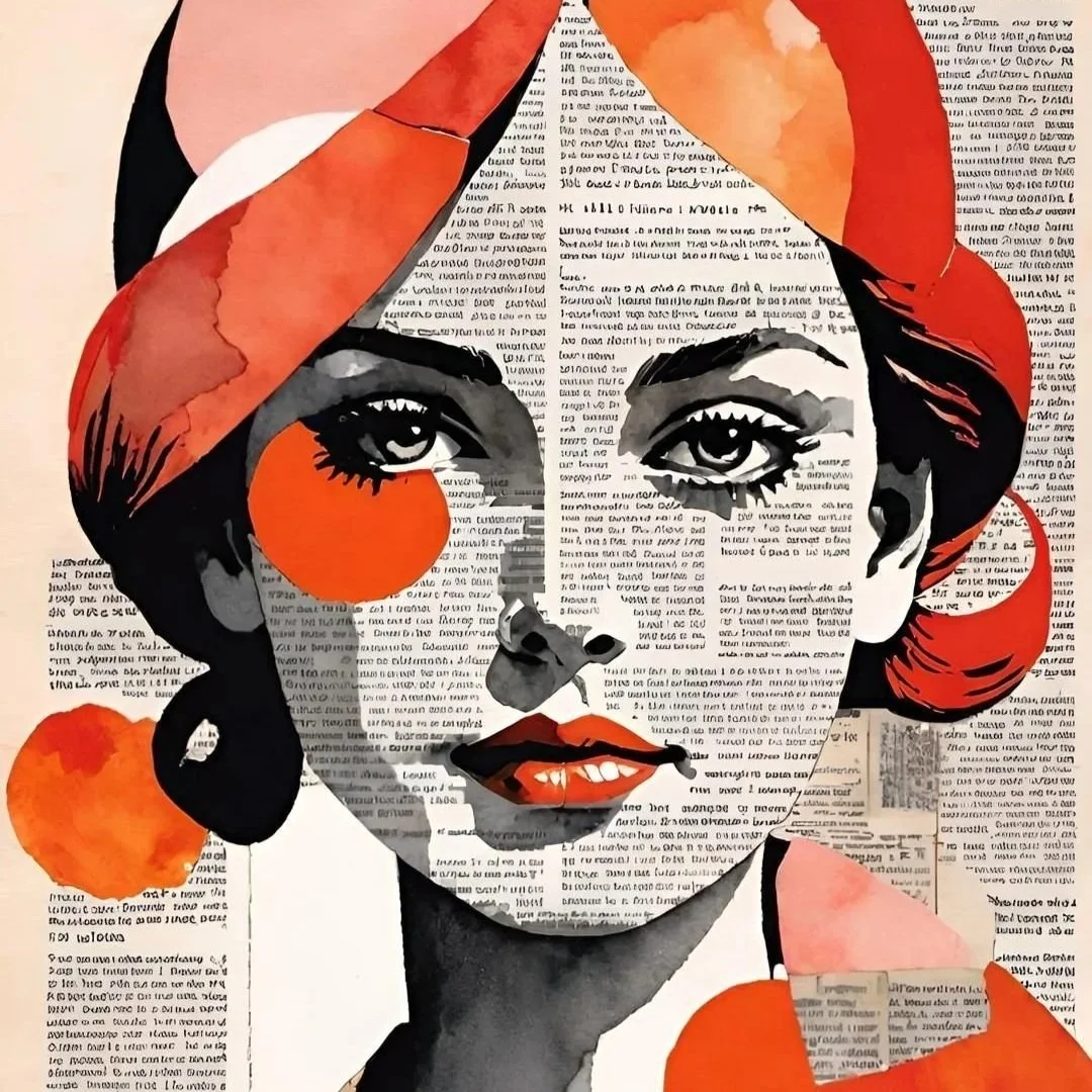 Paesaggio invernale con un albero grande, alcuni cespugli e una persona che scia sulla neve, con montagne sullo sfondo e un cielo nuvoloso.