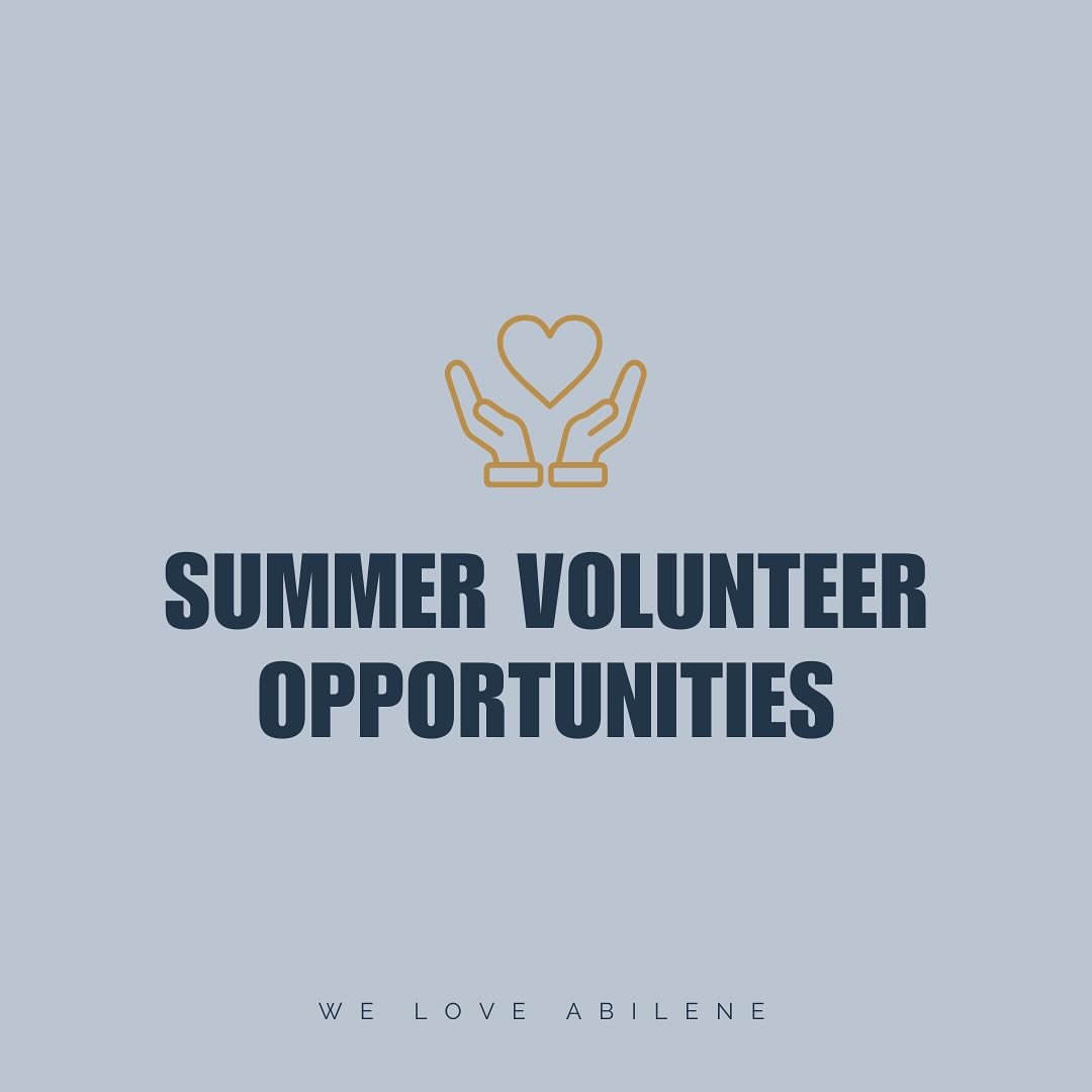 ☀️Looking for fun and impactful ways to serve this summer?

We&rsquo;ve rounded up a few volunteer opportunities from a few of our incredible partner organizations across Abilene&mdash;open to individuals, families, and groups.

Swipe through to lear