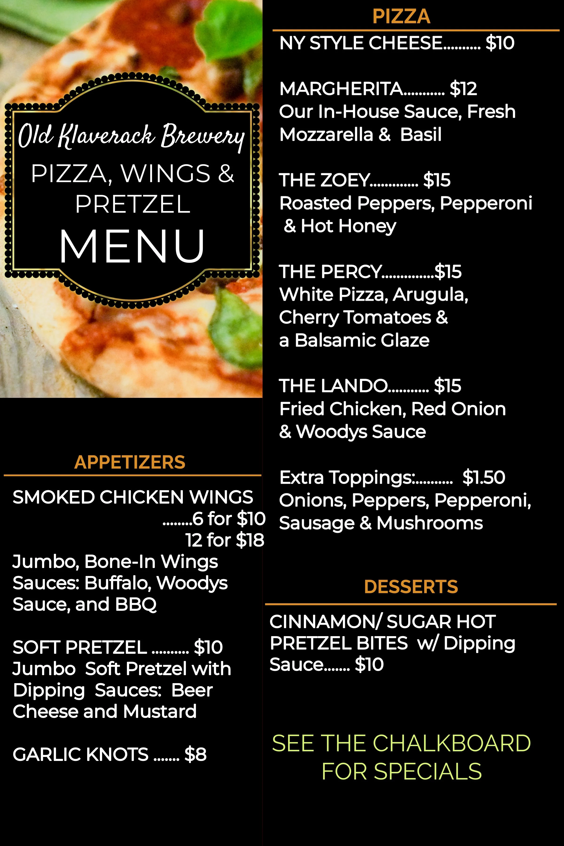 Brewery Greenport/Menus — Old Klaverack Brewery