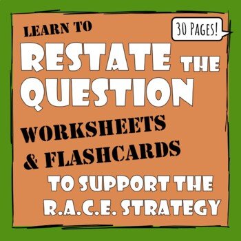 Restate the Question - Worksheets and Flashcards