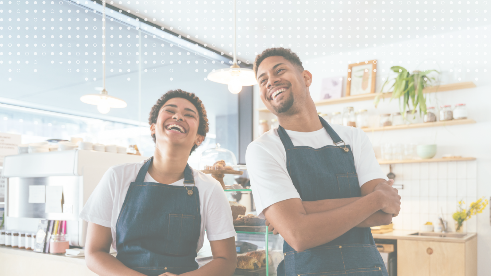 Workers smiling