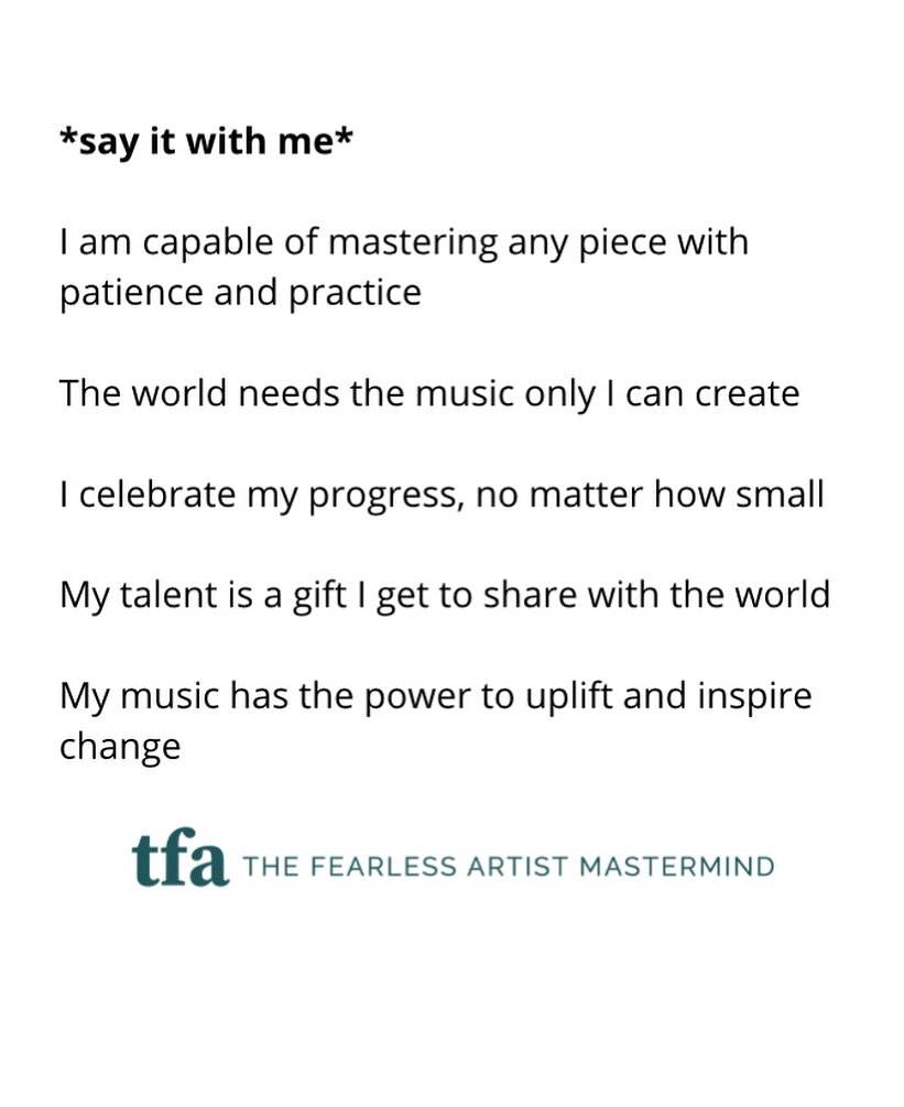 Say it with us Fearless Artists! 🫶🏼

Remember, 
The world needs to see your art!

be fearless,
love de and mich

#classicalmusician&nbsp;&nbsp;#musicentrepreneur&nbsp;&nbsp;#classicalmusicbusiness&nbsp;&nbsp;#musicpreneur&nbsp;&nbsp;#classicalmusic
