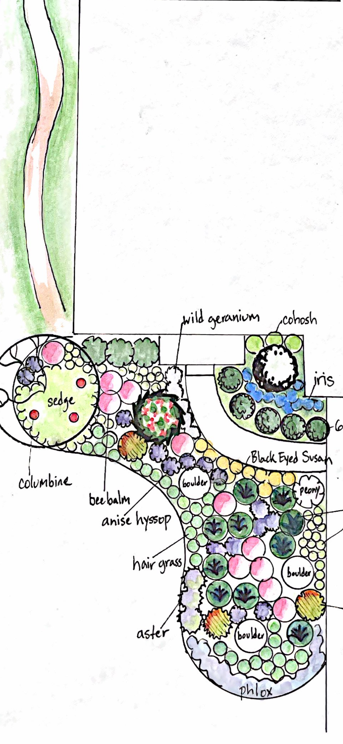hand drawn plan view design
