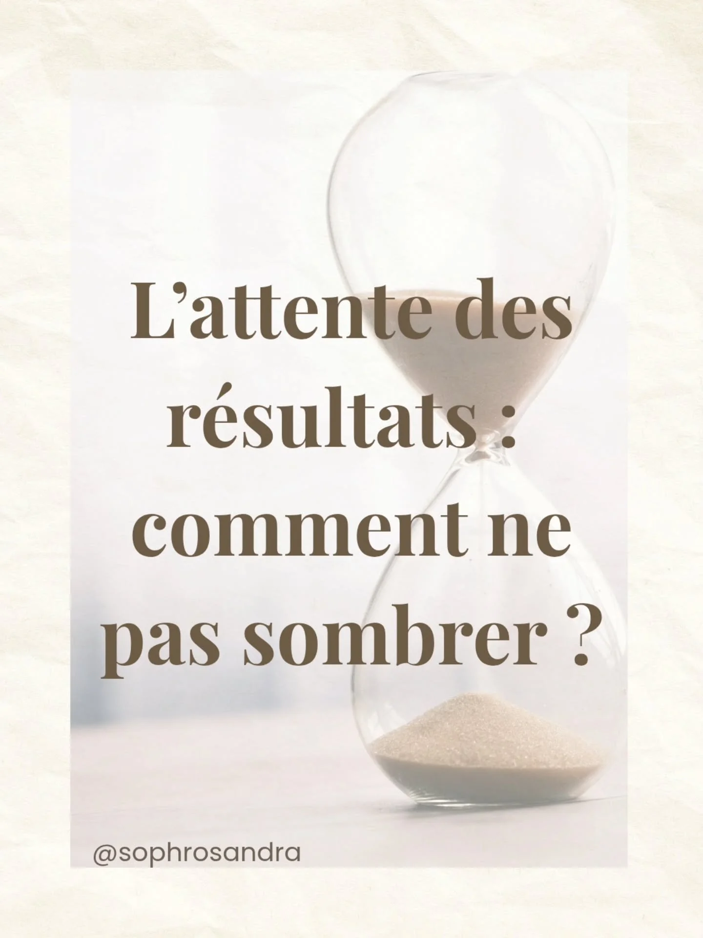 L'attente est souvent plus &eacute;puisante que le combat lui-m&ecirc;me. 

Entre deux examens, entre deux rendez-vous, l'esprit s'emballe et le corps se crispe. C'est ce qu'on appelle l'angoisse de l'incertain. 

Aujourd'hui, je vous propose deux cl