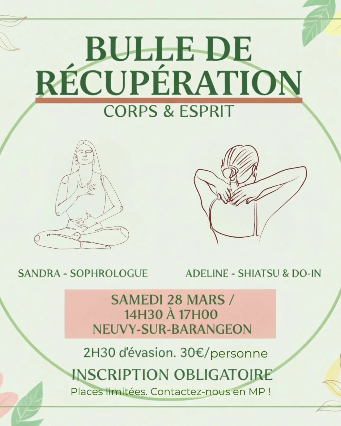 🌿 VOTRE BULLE DE R&Eacute;CUP&Eacute;RATION
Et si vous vous autorisiez enfin &agrave; d&eacute;brancher ? 🔌✨

Le quotidien s'acc&eacute;l&egrave;re, la fatigue s'accumule et parfois, le corps dit "stop". En 2026, prendre soin de sa sant&e