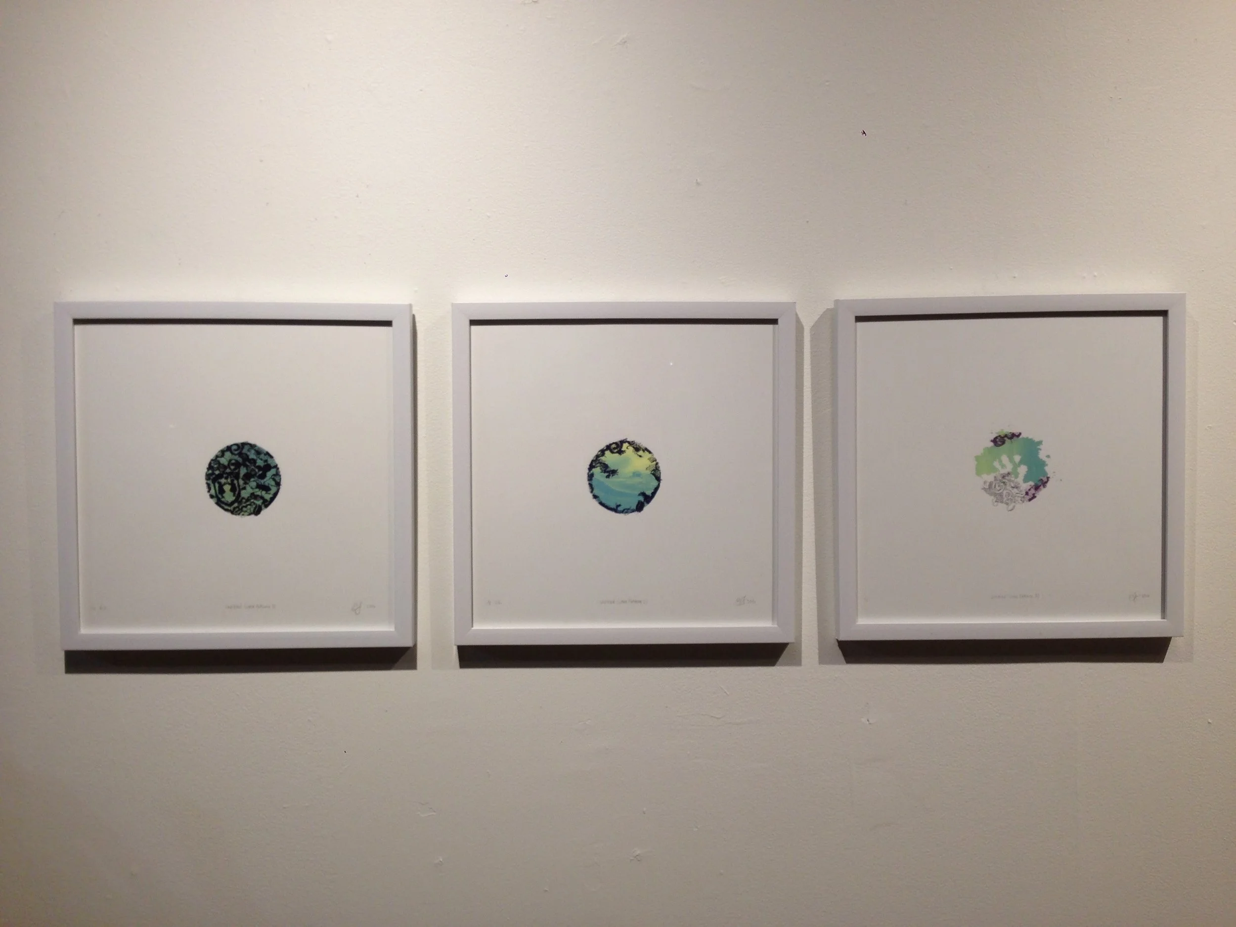 Untitled 1, 2, 3 
each 12" x 12" framed
