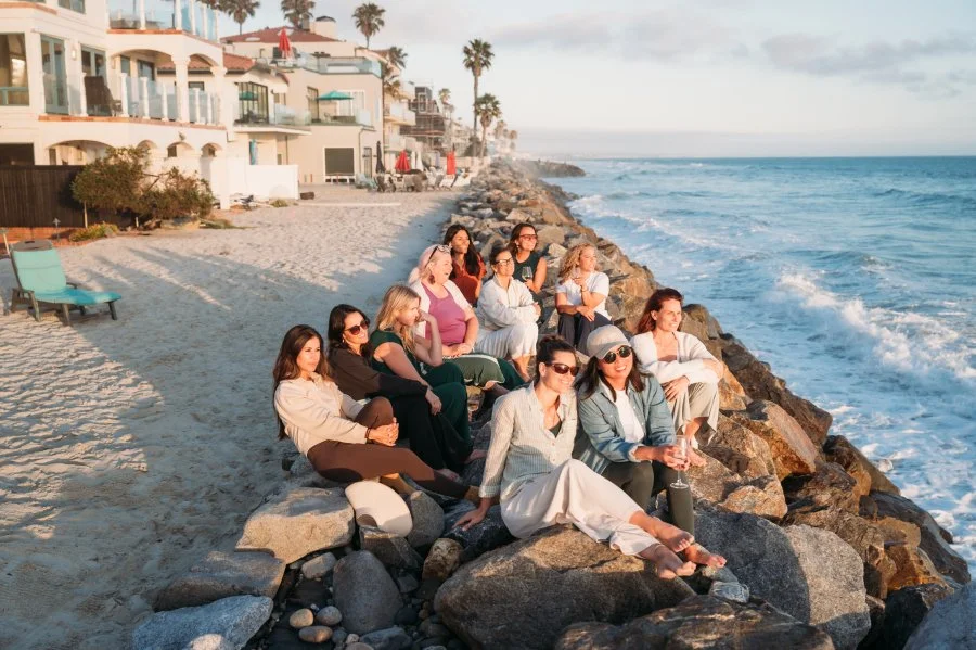 women at business retreat in oceanside