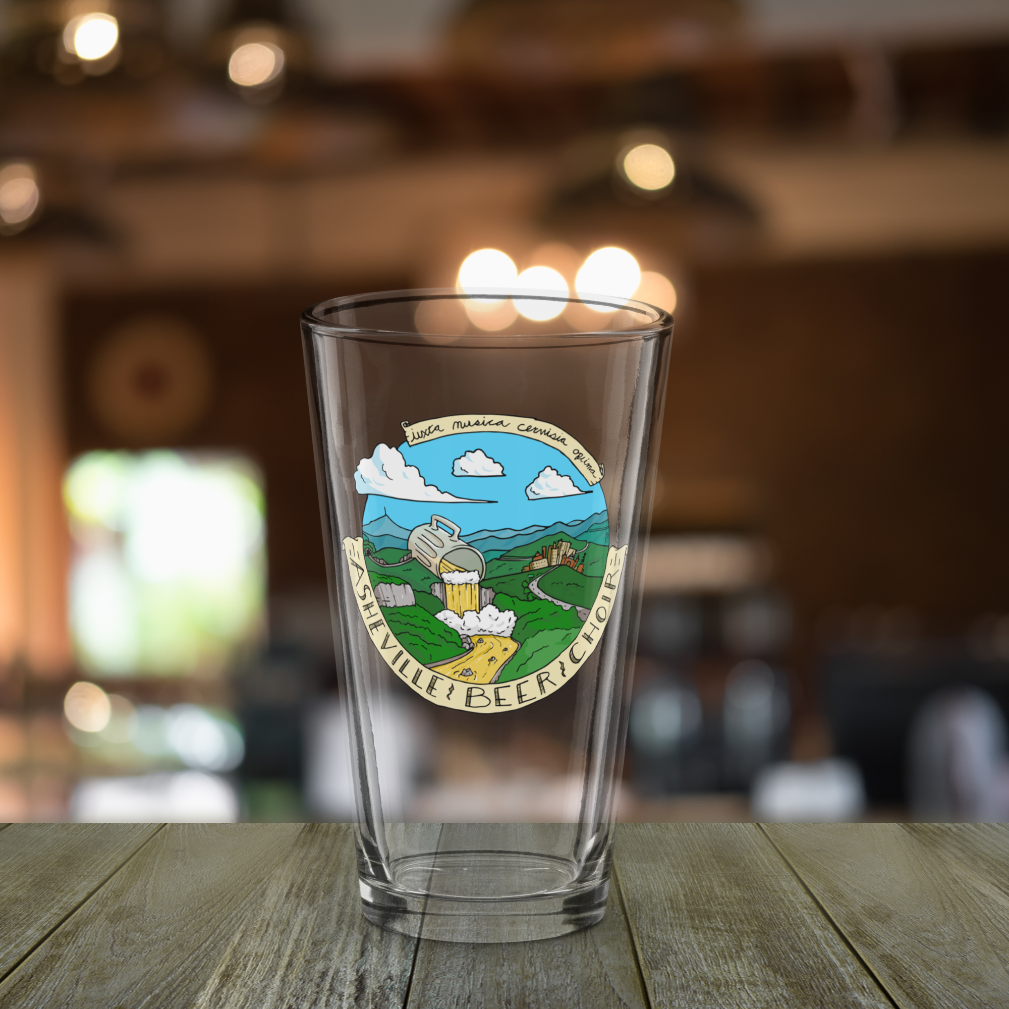 Asheville Beer Choir pint glass