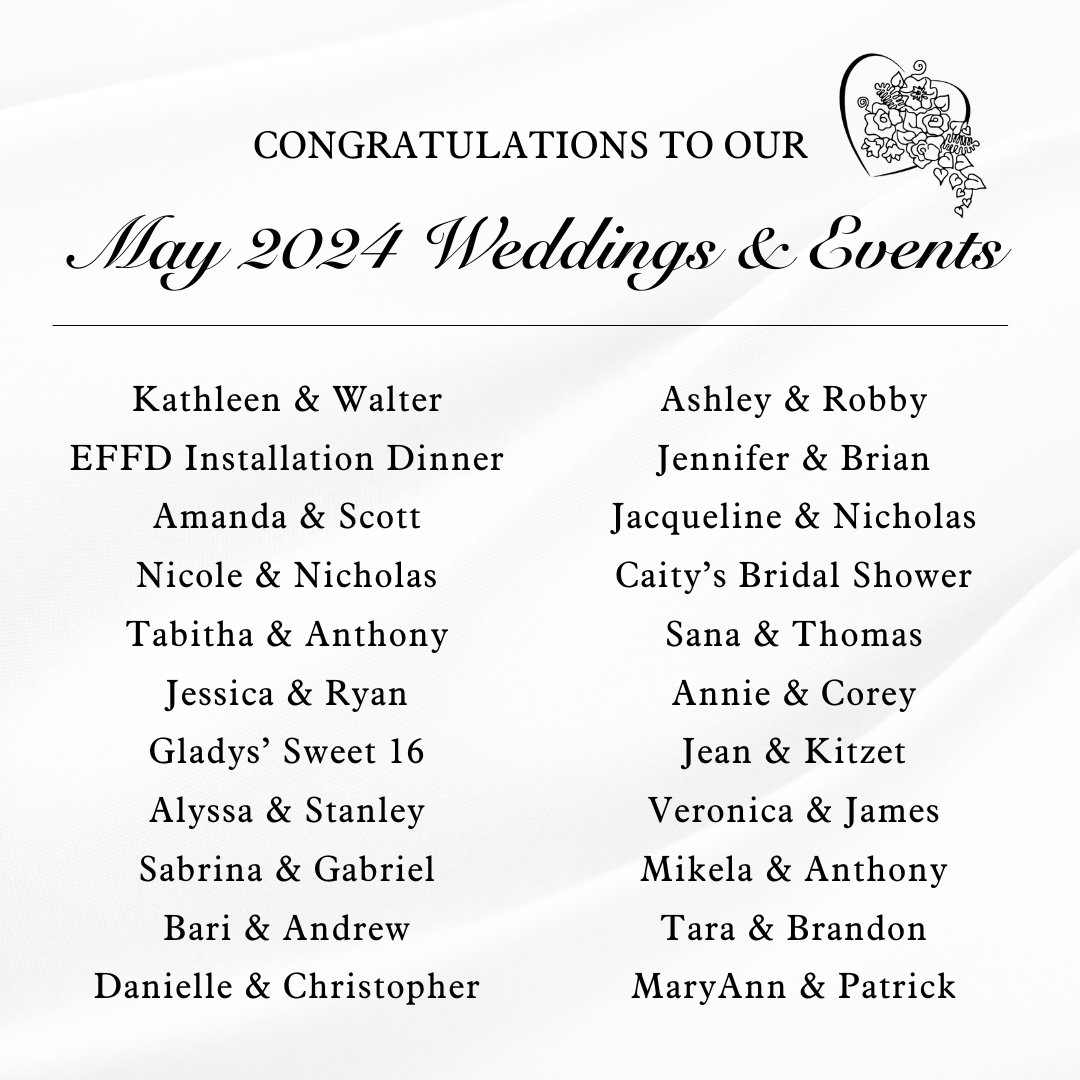Congratulations to our May 2024 couples and events! 💍💐 We are so excited to bring all of their floral, signage, and d&eacute;cor visions to life!

Want to meet with a floral designer about your upcoming wedding day? To book a consultation submit an