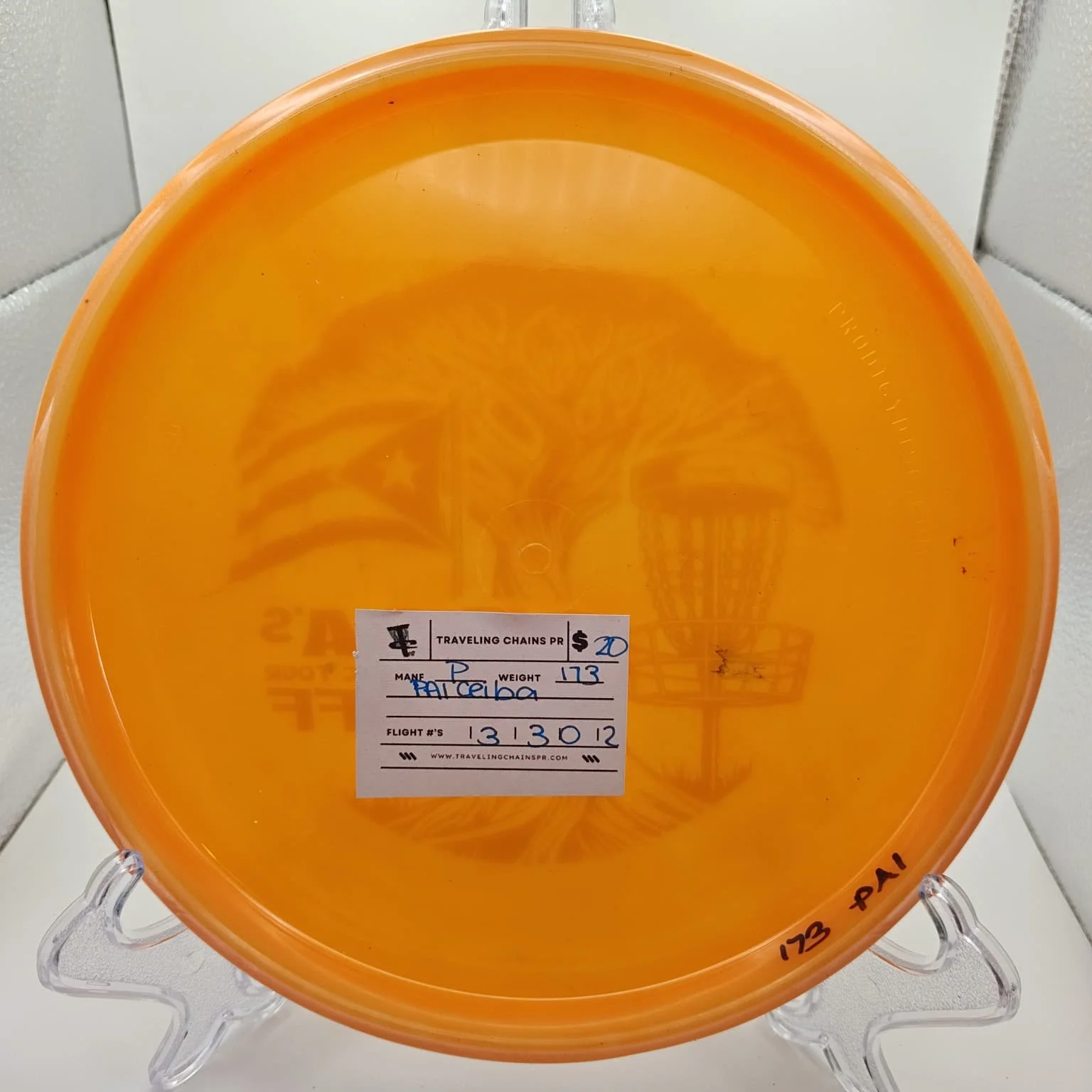 Prodigy Disc PA1 Ceiba Orange White Foil 173g back.jpeg