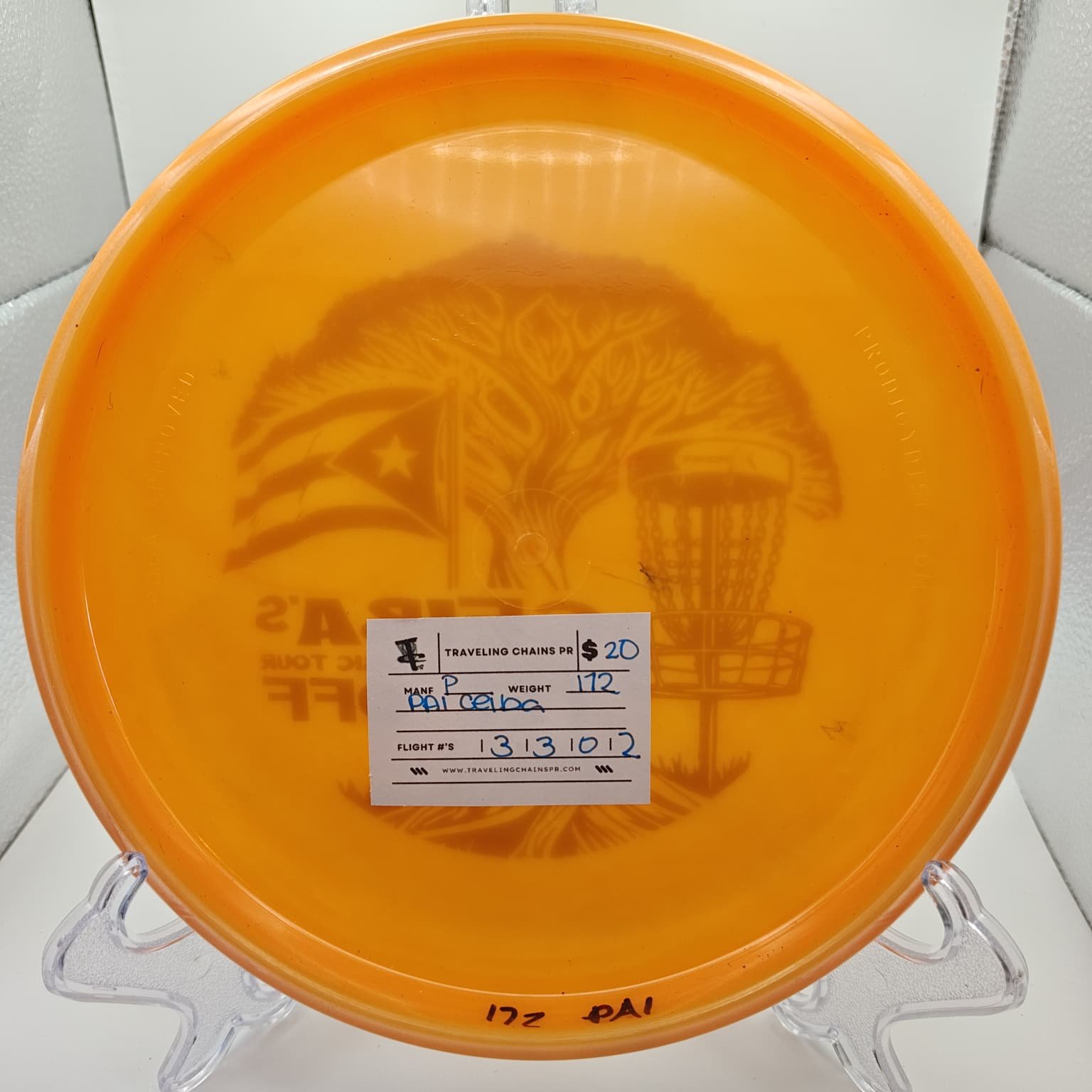 Prodigy Disc PA1 Ceiba Orange Black Foil 172g back.jpeg