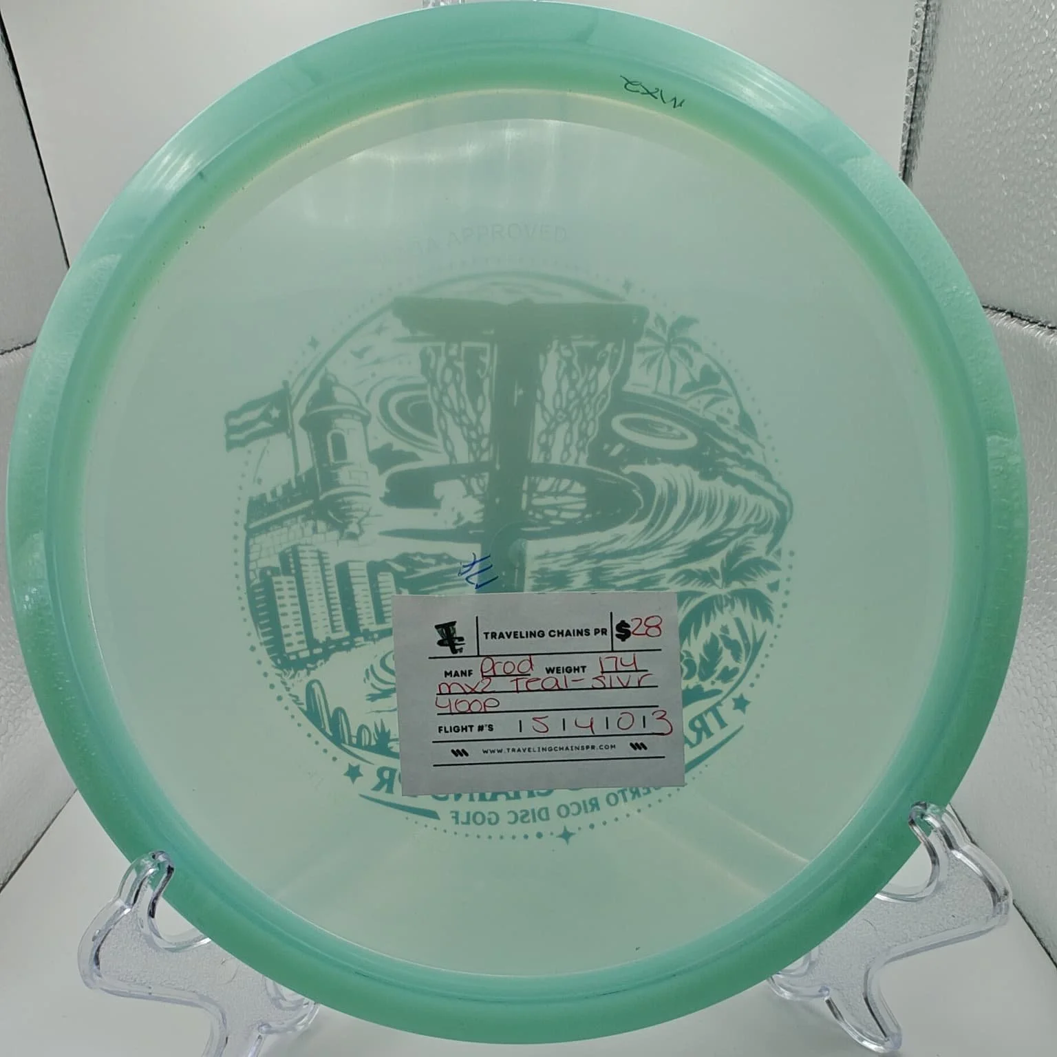 Prodigy Disc MX2 GLOW Teal Silver Foil 174g back.jpeg