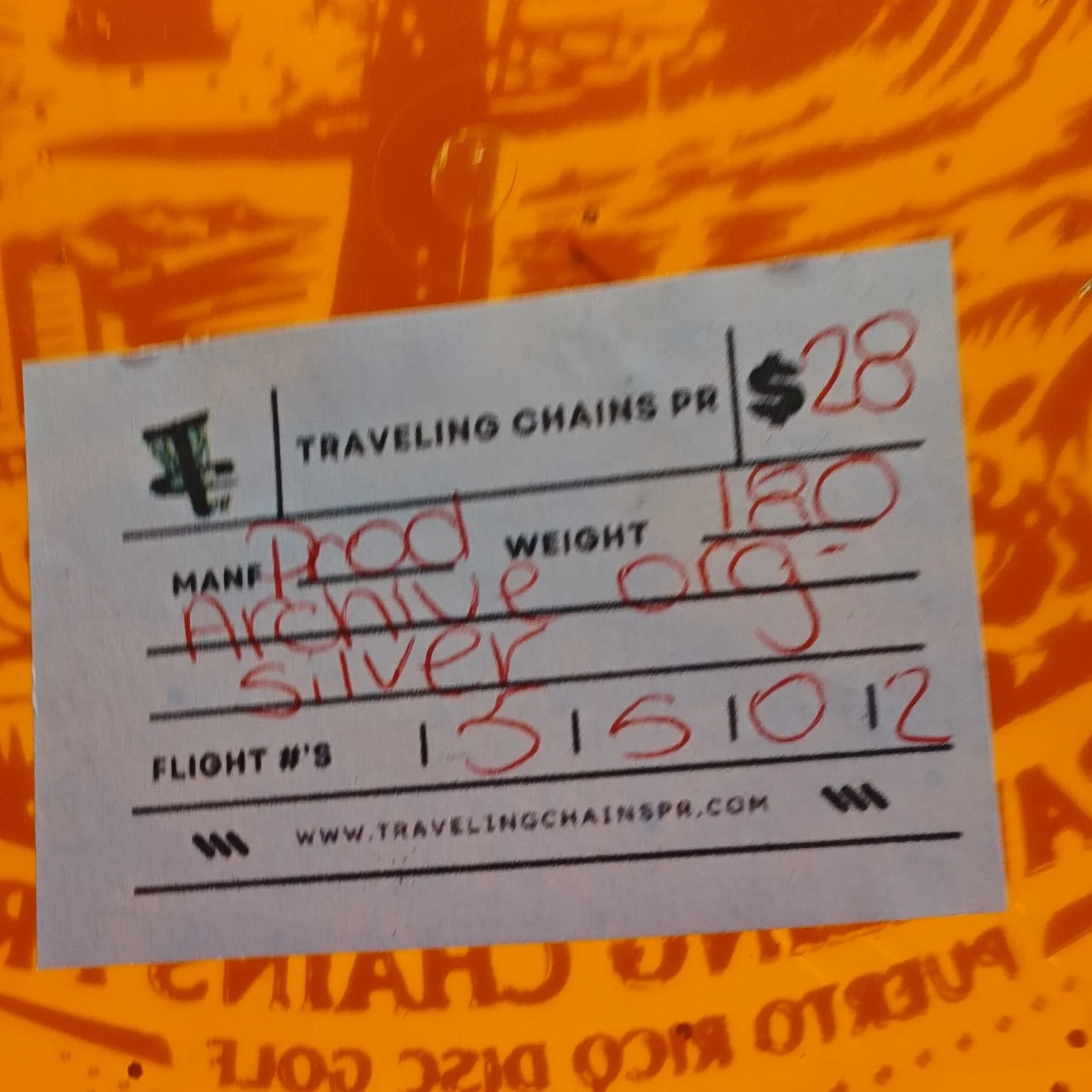 Prodigy Disc Archive Orange Silver Foil 180g sticker.jpeg