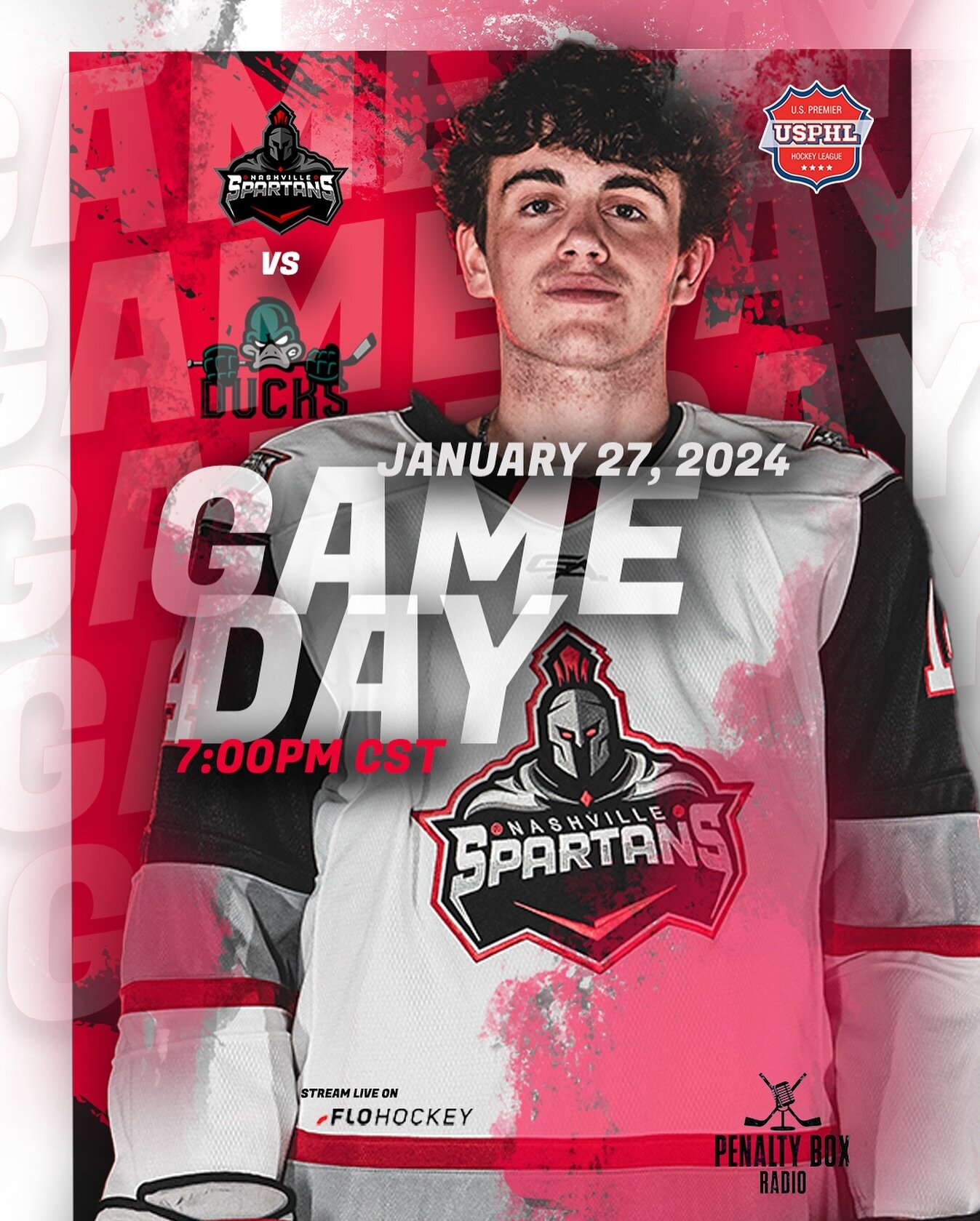 GAMEDAY! Your Spartans take on the @dellsducks_usphl tonight at 7PM CST. Catch all the action LIVE on @flohockey