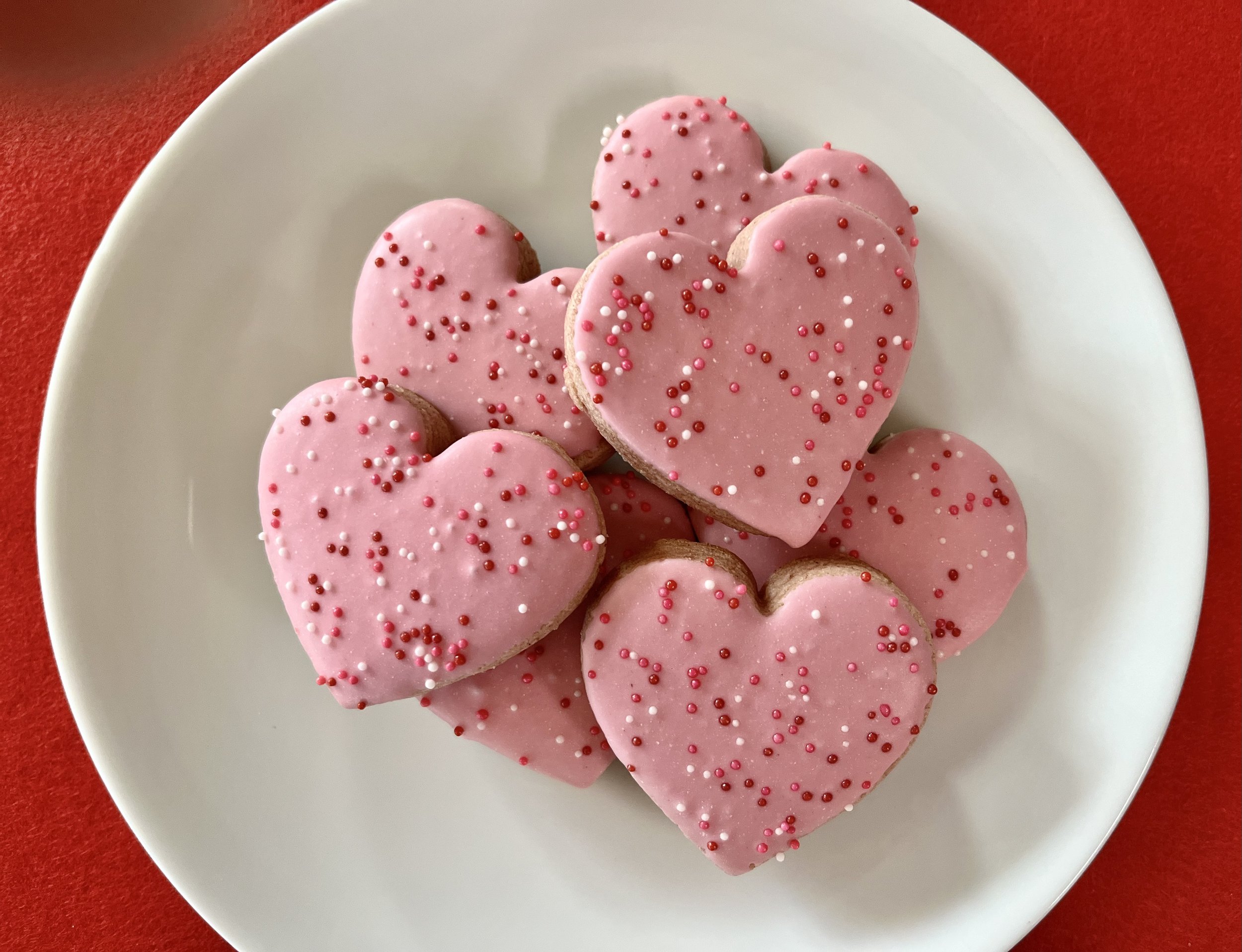 Strawberry-Rose Sweetheart Cookies
