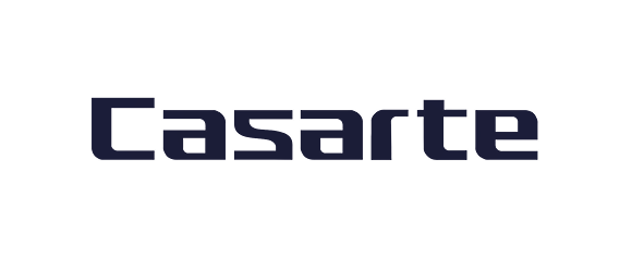 Das Logo von Casarte in schwarzer Schrift auf weißem Hintergrund.