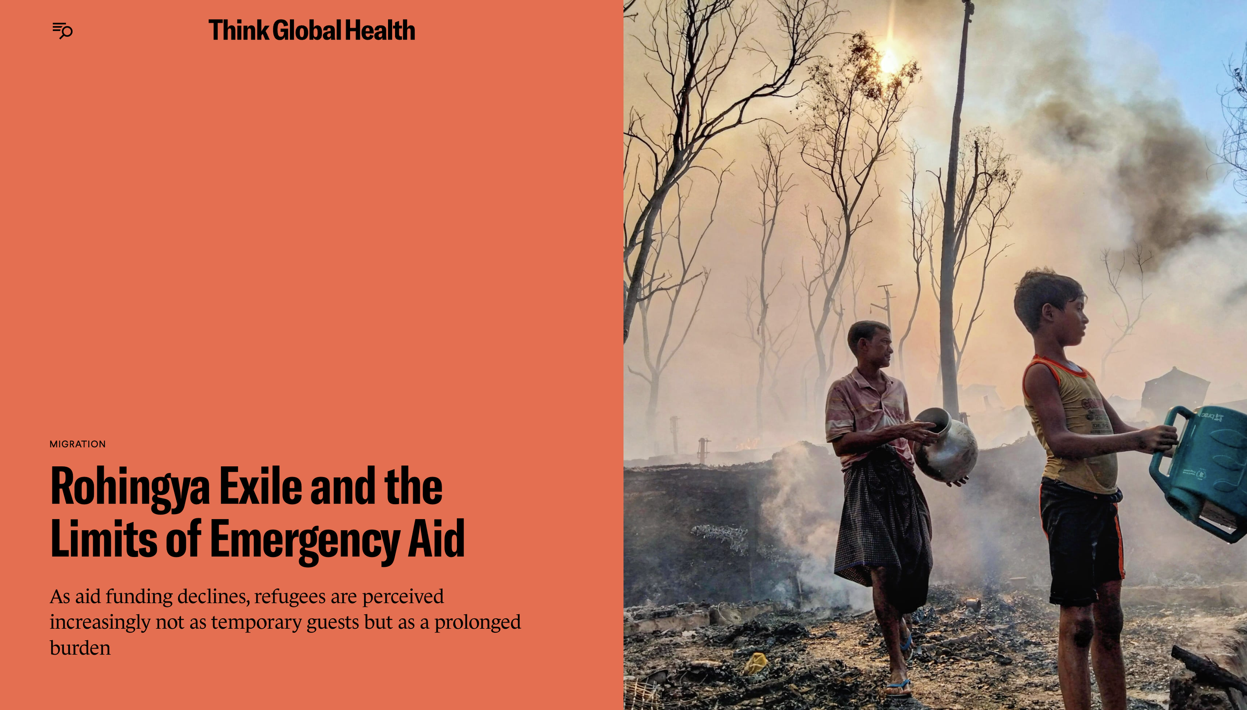 NEW ARTICLE IN Think global health: Rohingya Exile and the Limits of Emergency Aid