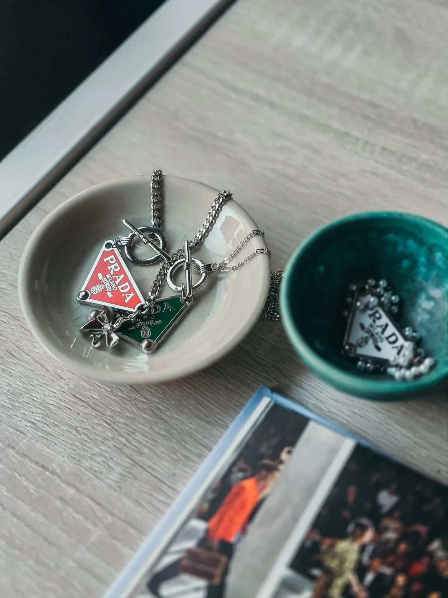 I once said I wasn't making any more Prada tag jewelry. The materials had gotten so expensive that it no longer made sense to create pieces that I would go less than what went into making them. As much as my work is heart-led, I still have to conside
