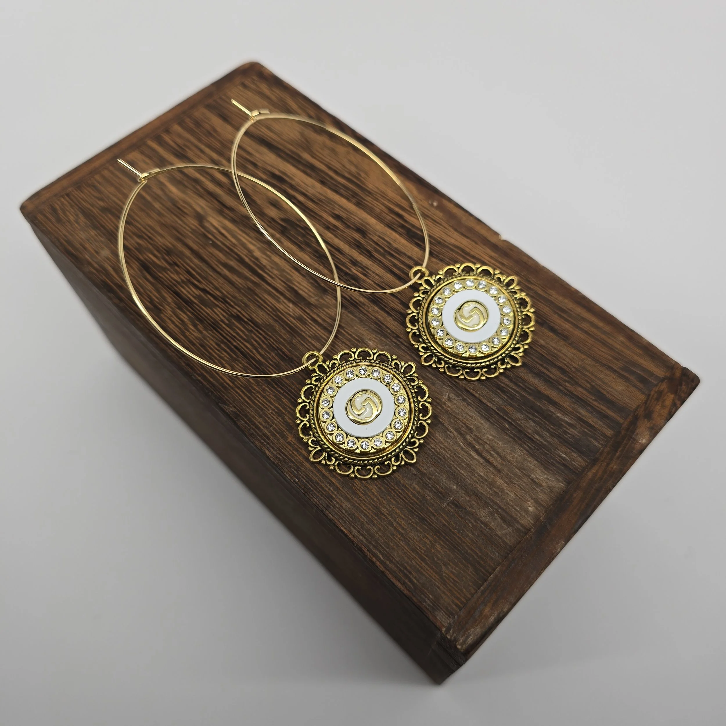Vintage Lace Halo Hoop Earrings