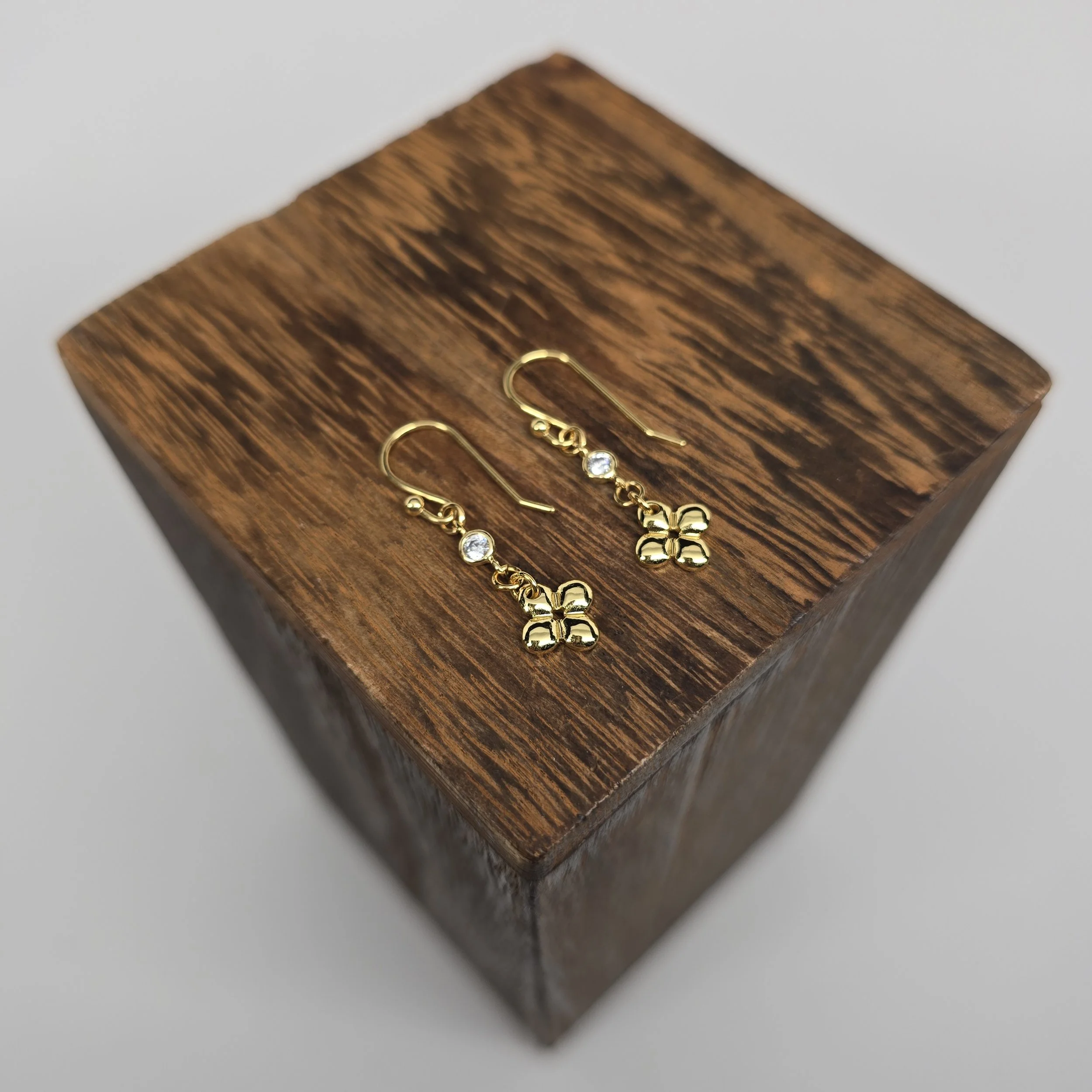 Golden Petite Bloom Drop Earrings