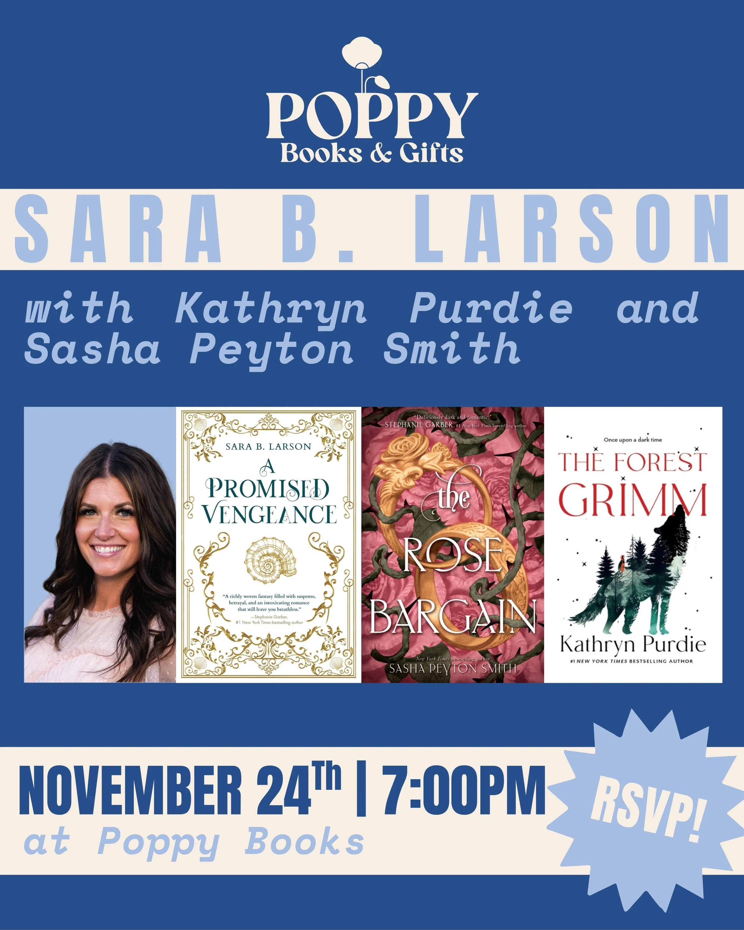 Author Event: SARA B. LARSON, KATHRYN PURDIE & SASHA PEYTON SMITH