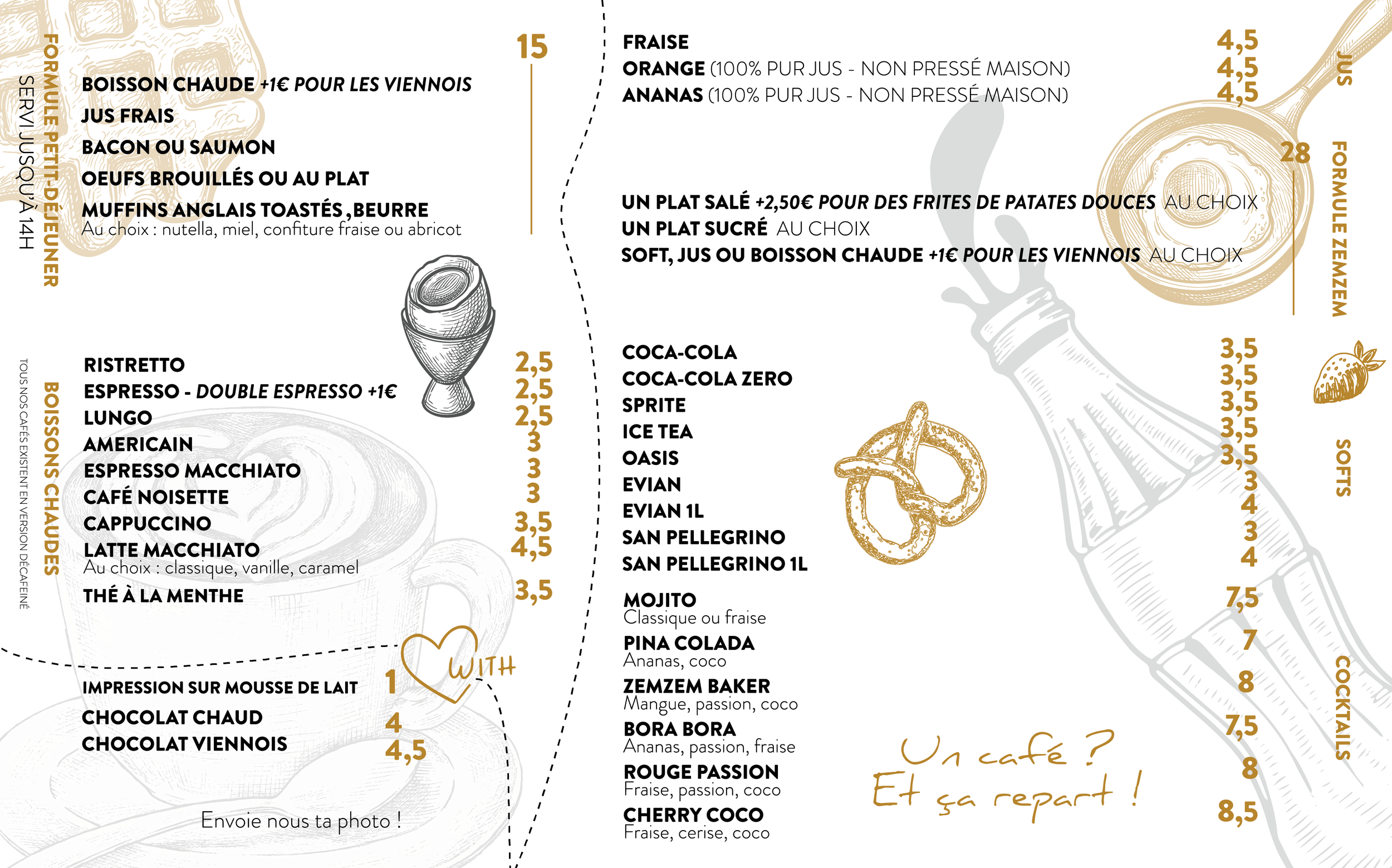 Carte du restaurant Zemzem Paris