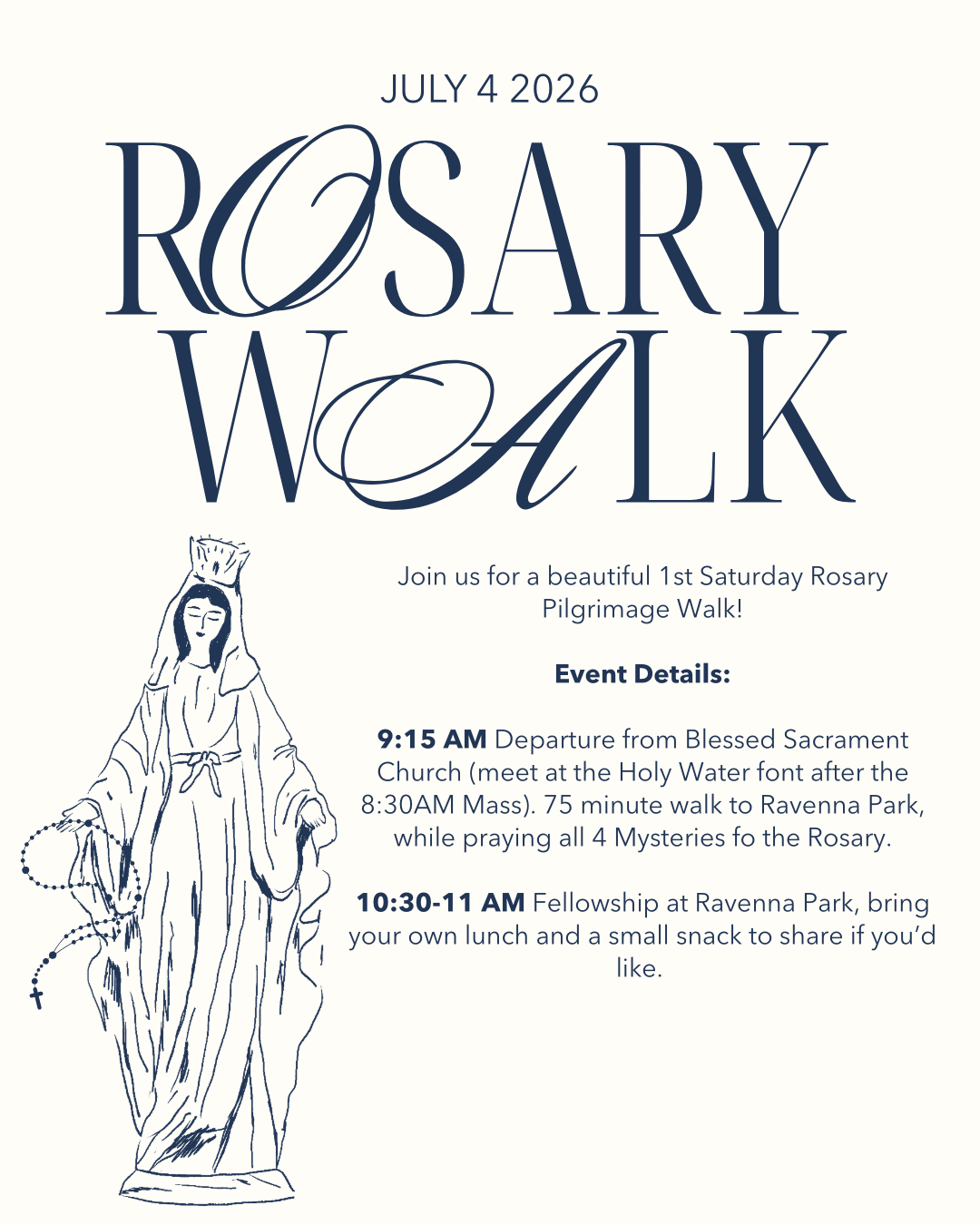 First Saturday Rosary Pilgrimage Walk