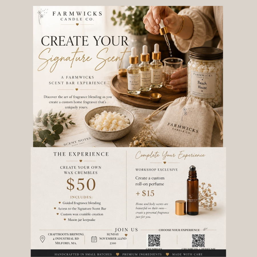 11/22 A Farmwicks Scent Bar Experience at CraftRoots Brewing