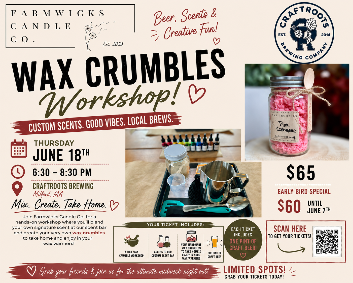 🍻🕯️ Brews &amp; Blends: Wax Crumble Night at CraftRoots Brewing ✨