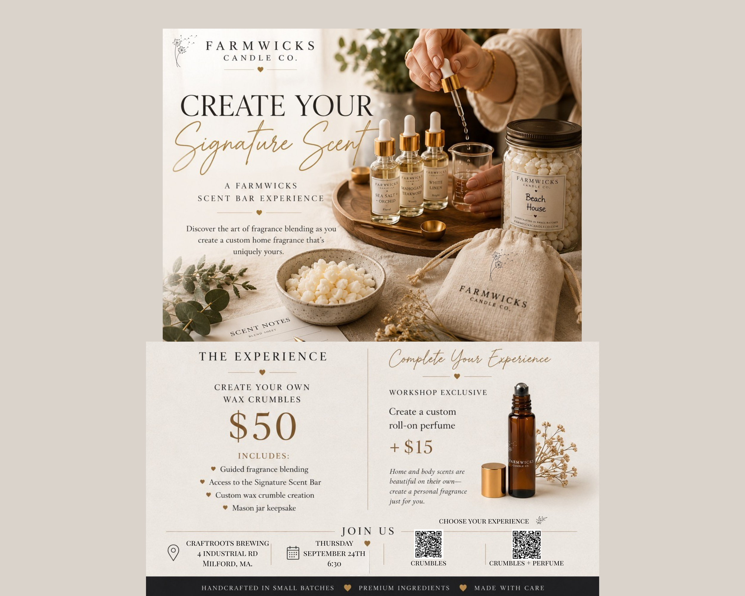 A Farmwicks Scent Bar Experience at CraftRoots Brewing