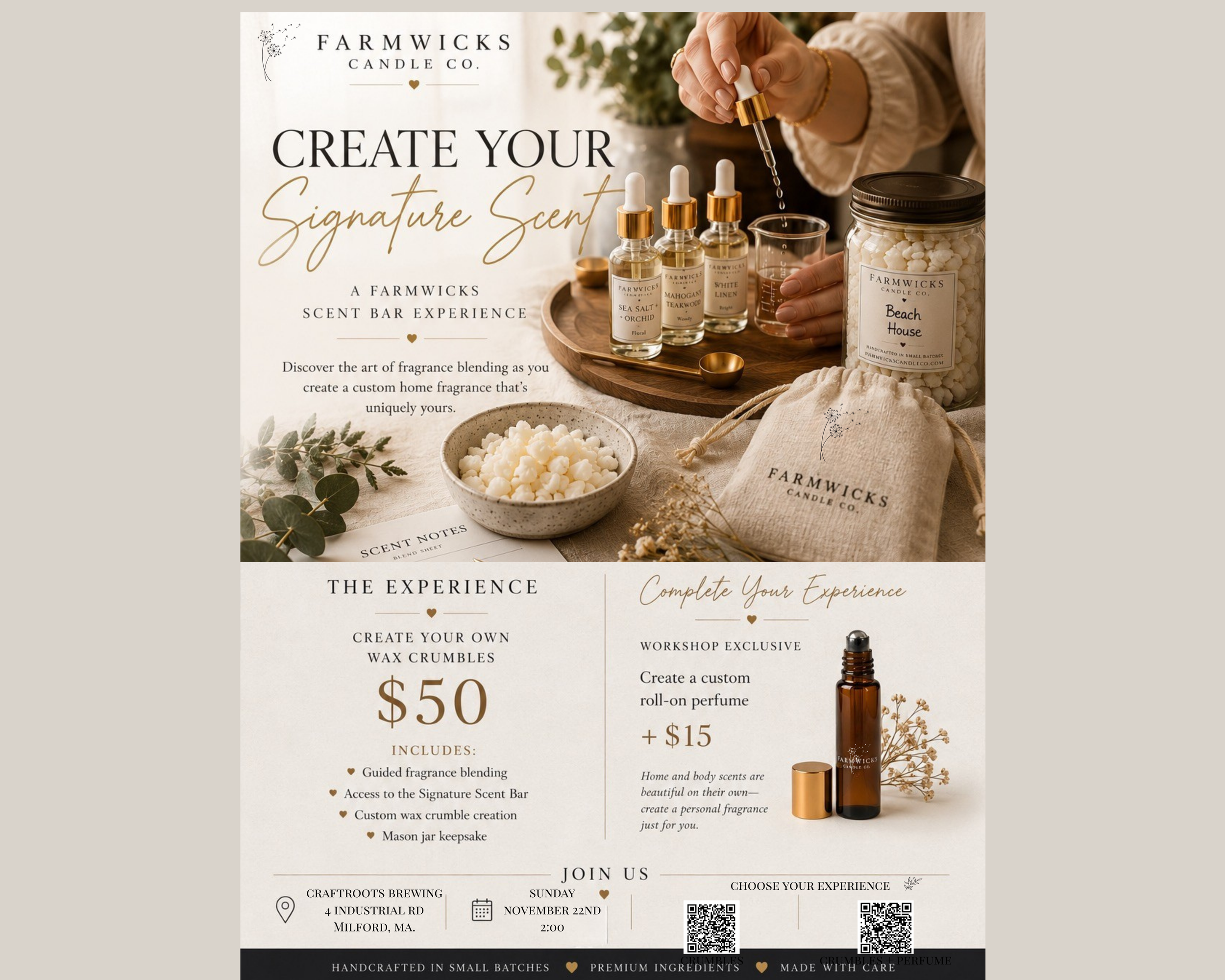 A Farmwicks Scent Bar Experience at CraftRoots Brewing