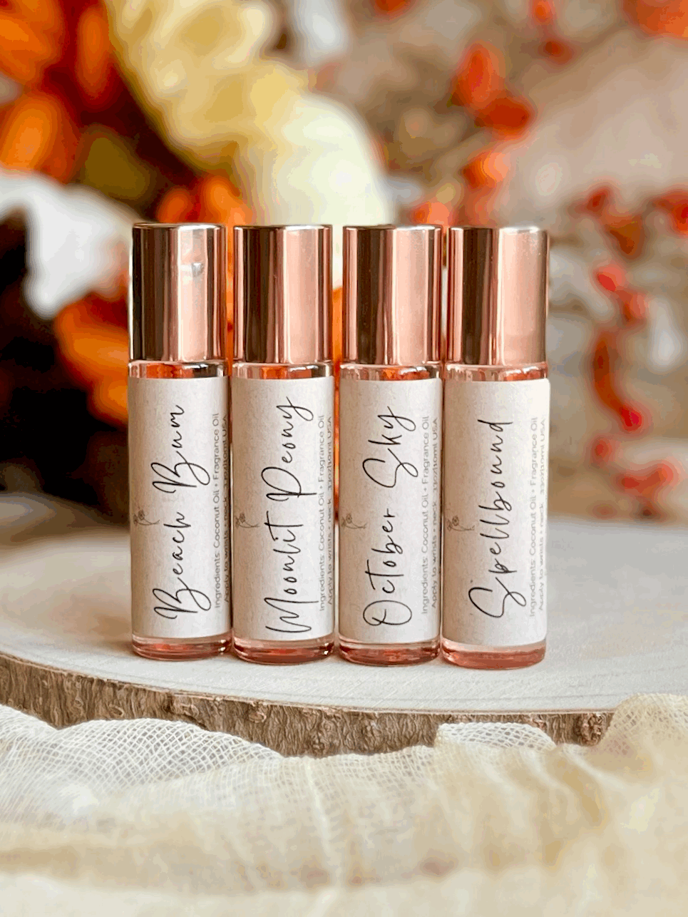 Roll On Fragrance Oils in Clear Pink
