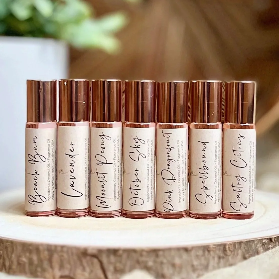 Roll On Fragrance Oils in Clear Pink