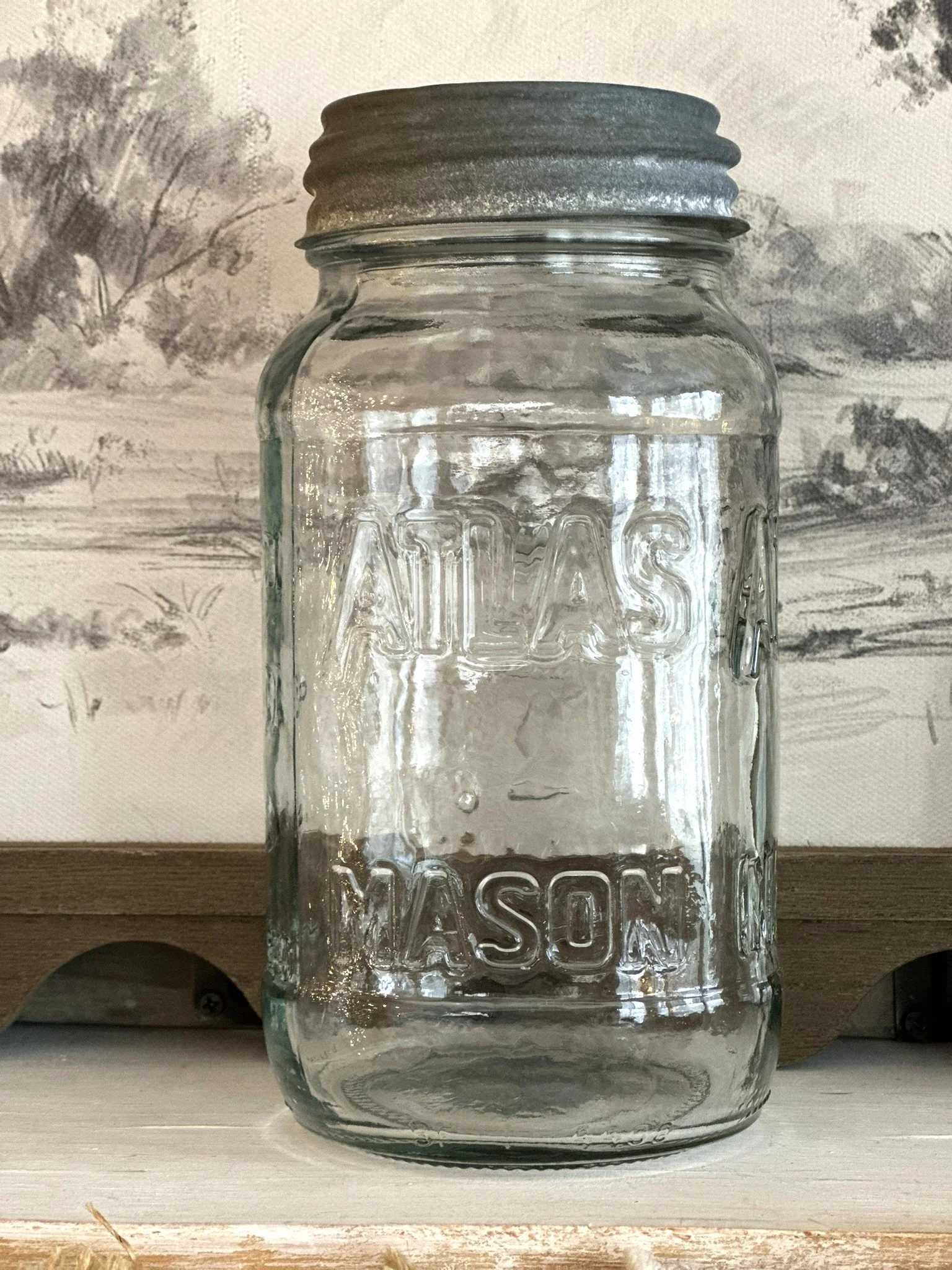 Vintage Mason Jar with Zinc Lid