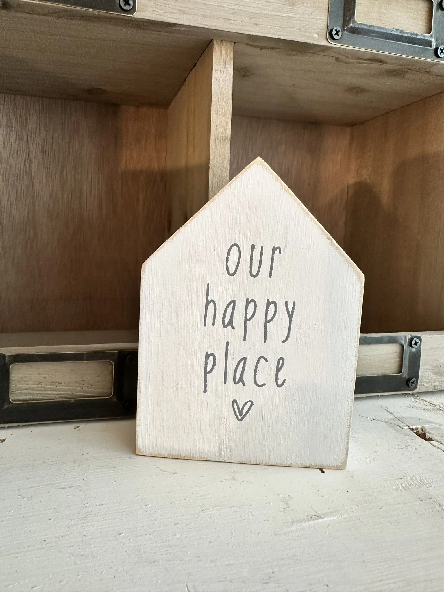Our Happy Place Chunky Wood Shelf Sitter