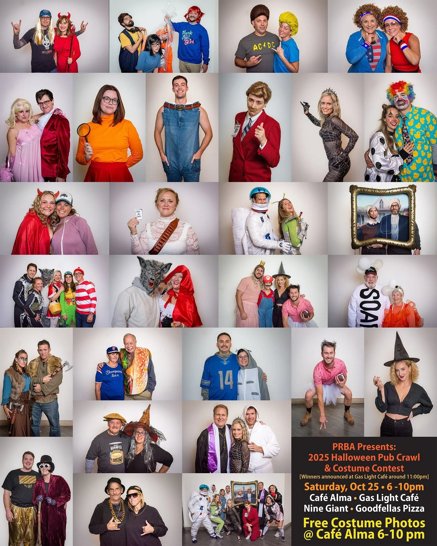 Costumes, cocktails, and camera flashes &mdash; oh my!

Caf&eacute; Alma is the official photo booth stop for the @pleasantridgebusiness Halloween Pub Crawl 🎃 (thanks to David Smith Photographs 📸).

Come fuel up dinner dinner and drinks before your