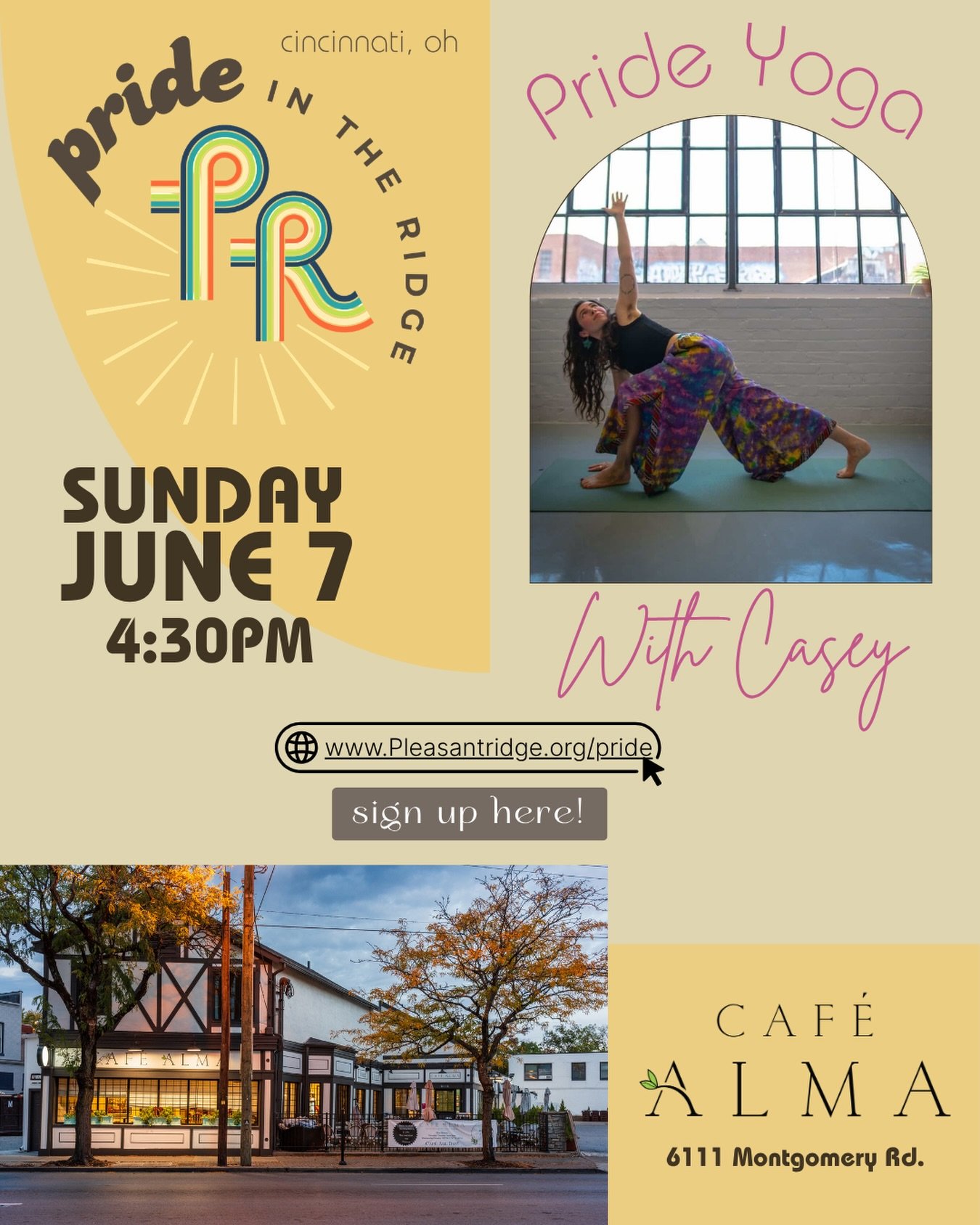 Movement for Every(body) 🌈🧘✨

We&rsquo;re so excited to partner with Pride in the Ridge for a special Pride Yoga class at Caf&eacute; Alma with @ccamgries on Sunday, June 7 at 4:30PM!

This welcoming, all-levels class is for everyone and every body