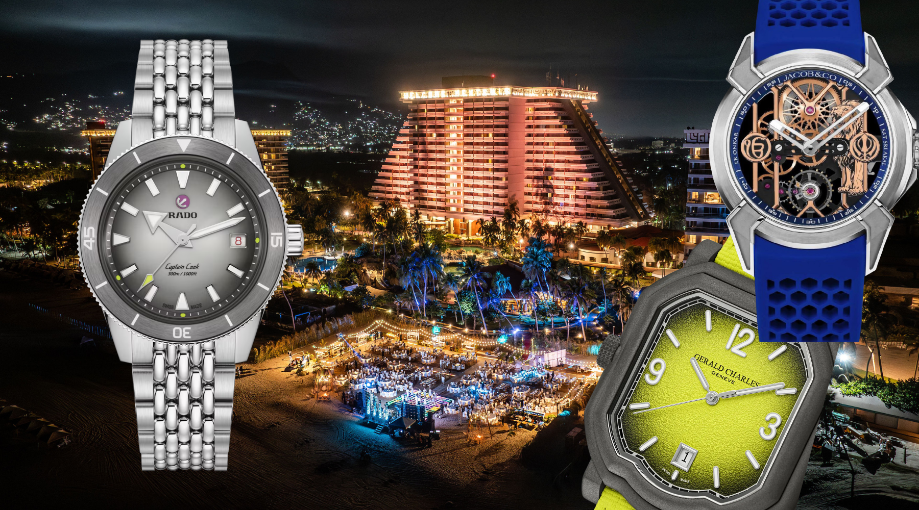 Los tres relojes más icónicos de la White Party del Abierto Mexicano de Tenis en Acapulco