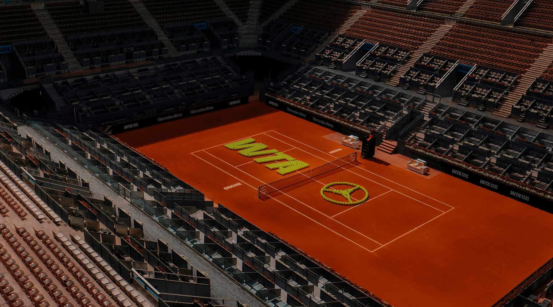 Mercedes-Benz transforma la cancha central del Mutua Madrid Open y sí, lo hace en grande