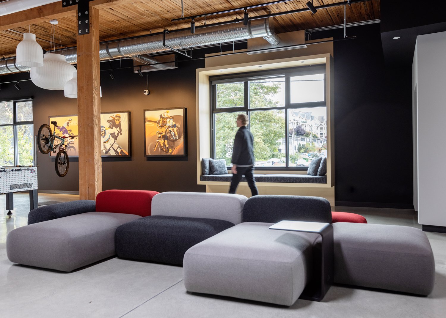 SRAM Material or texture detail, commercial interior design in North Vancouver, BC by LRD Studio. Photography by Janis Nicolay.
