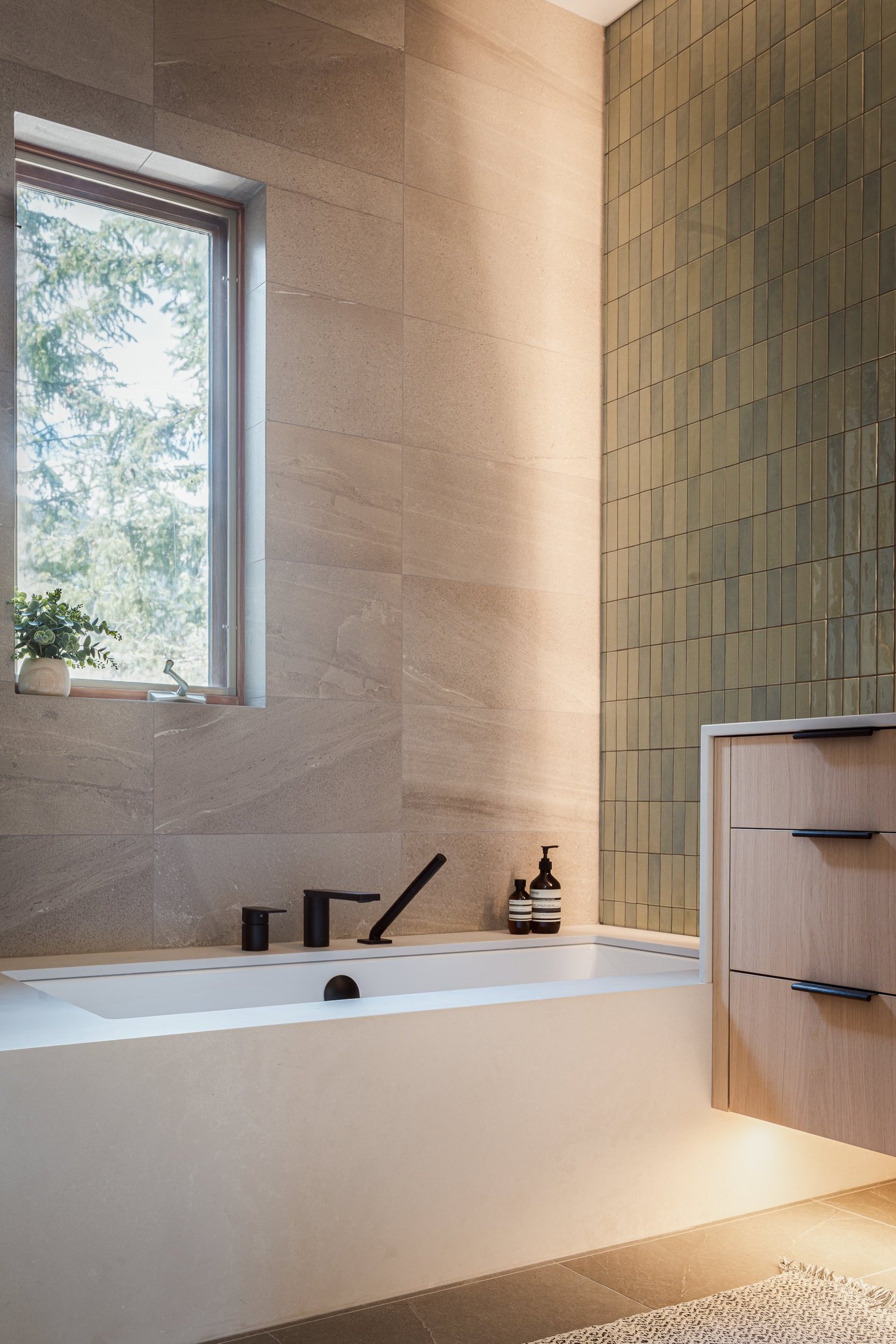 Tapleys Parent suite kitchenette designed for multigenerational living — full renovation interior design in Whistler, BC by LRD Studio. Photography by Matt Anthony.