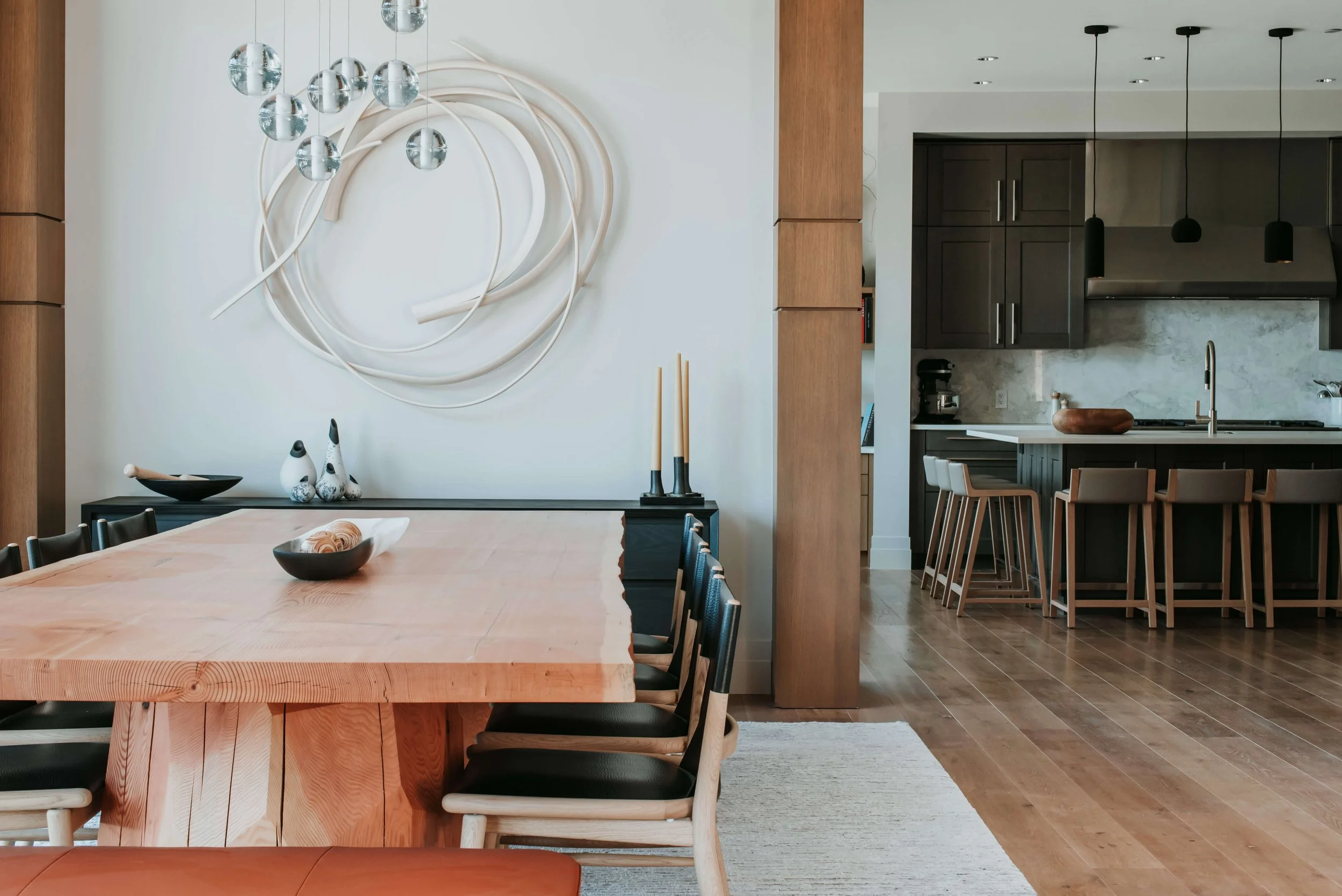 Kadenwood, Whistler interior design by LRD Studio. Warm West Coast Modern great room with layered textures and natural light.