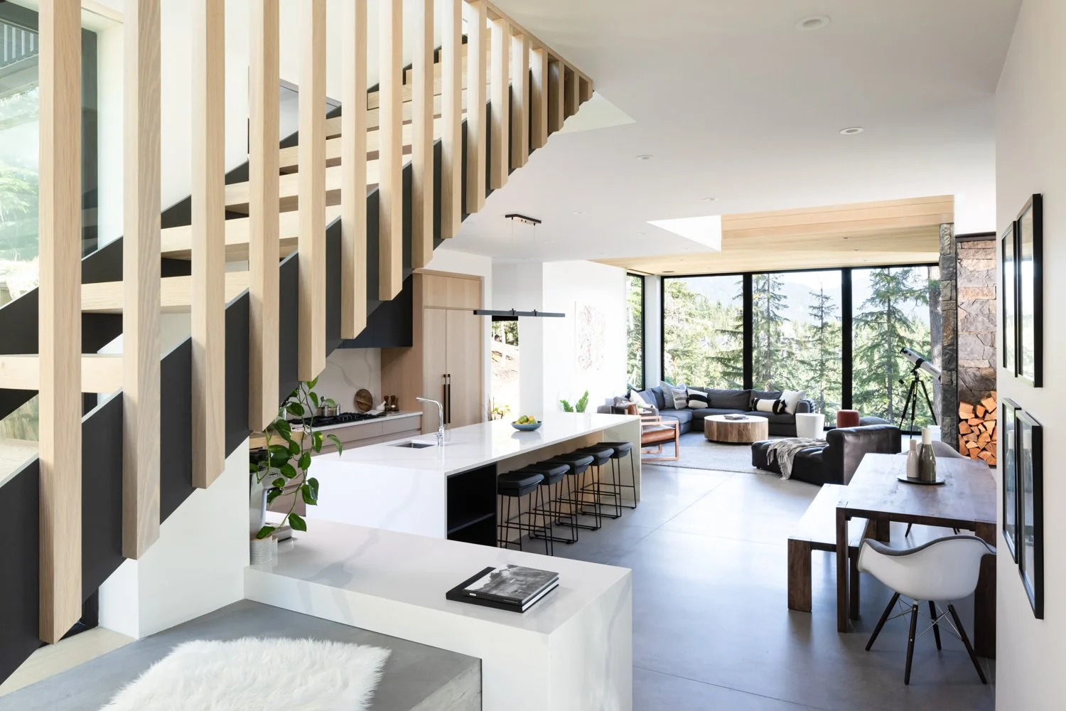 Panorama — interior view 11, new-build interior design in Whistler, BC by LRD Studio. Photography by Ema Peter.