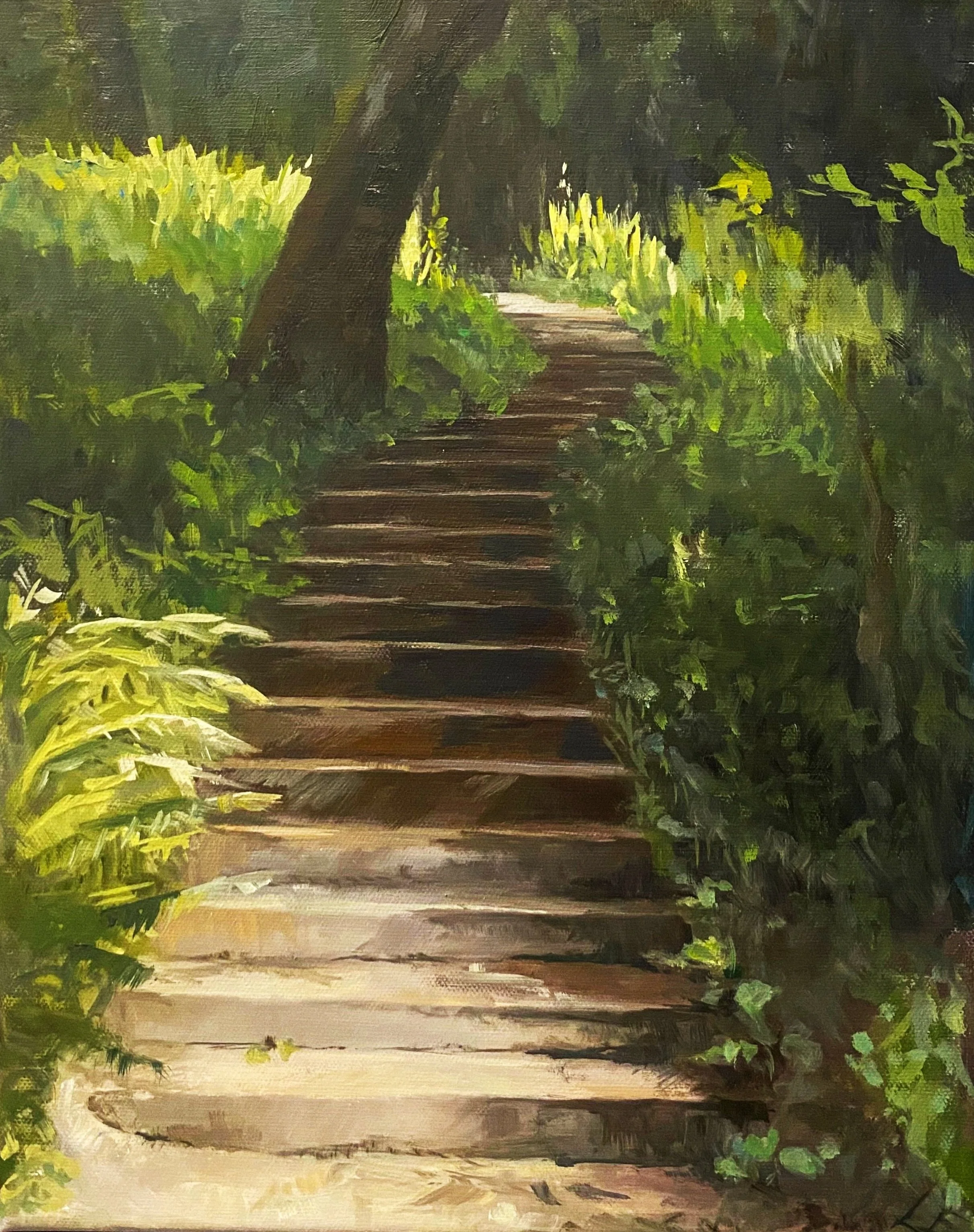 Stairs to nowhere, 11 x 14", oil on canvas