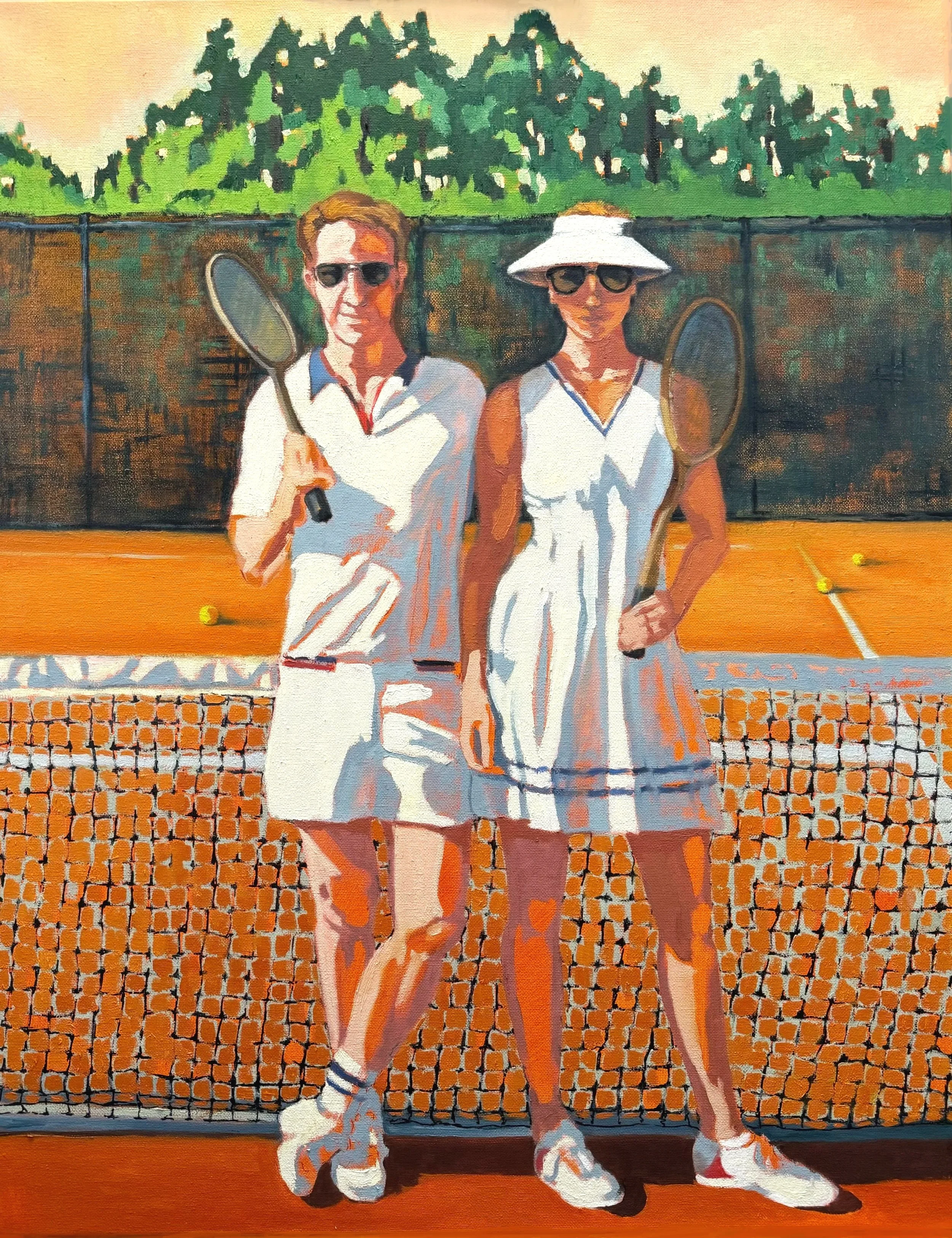 Tennis players, 22 x 28", oil on canvas
